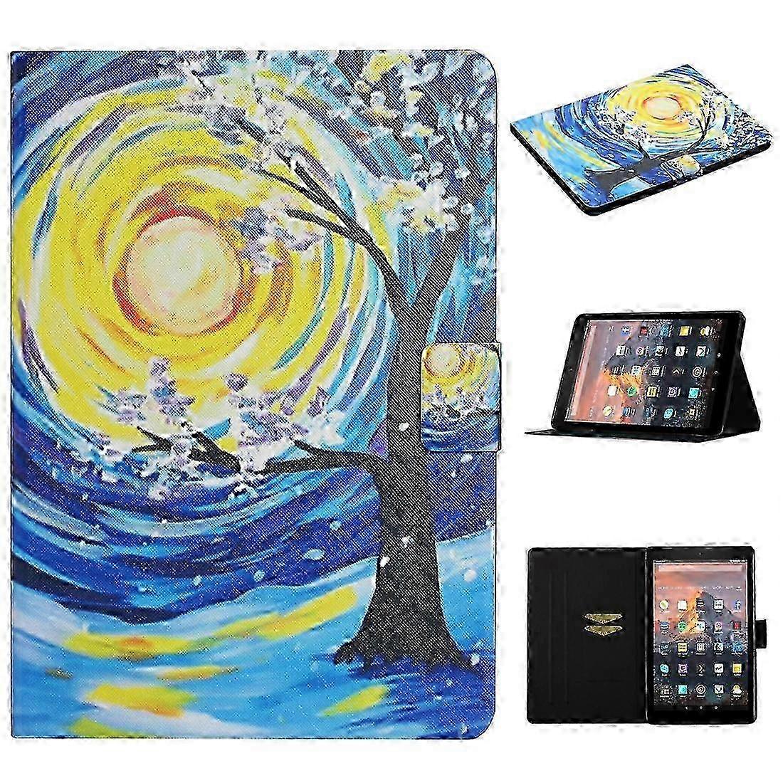 For Amazon Kindle Fire HD7 Colored Drawing Pattern Horizontal Flip Leather Case with Holder & Card Slots 2025