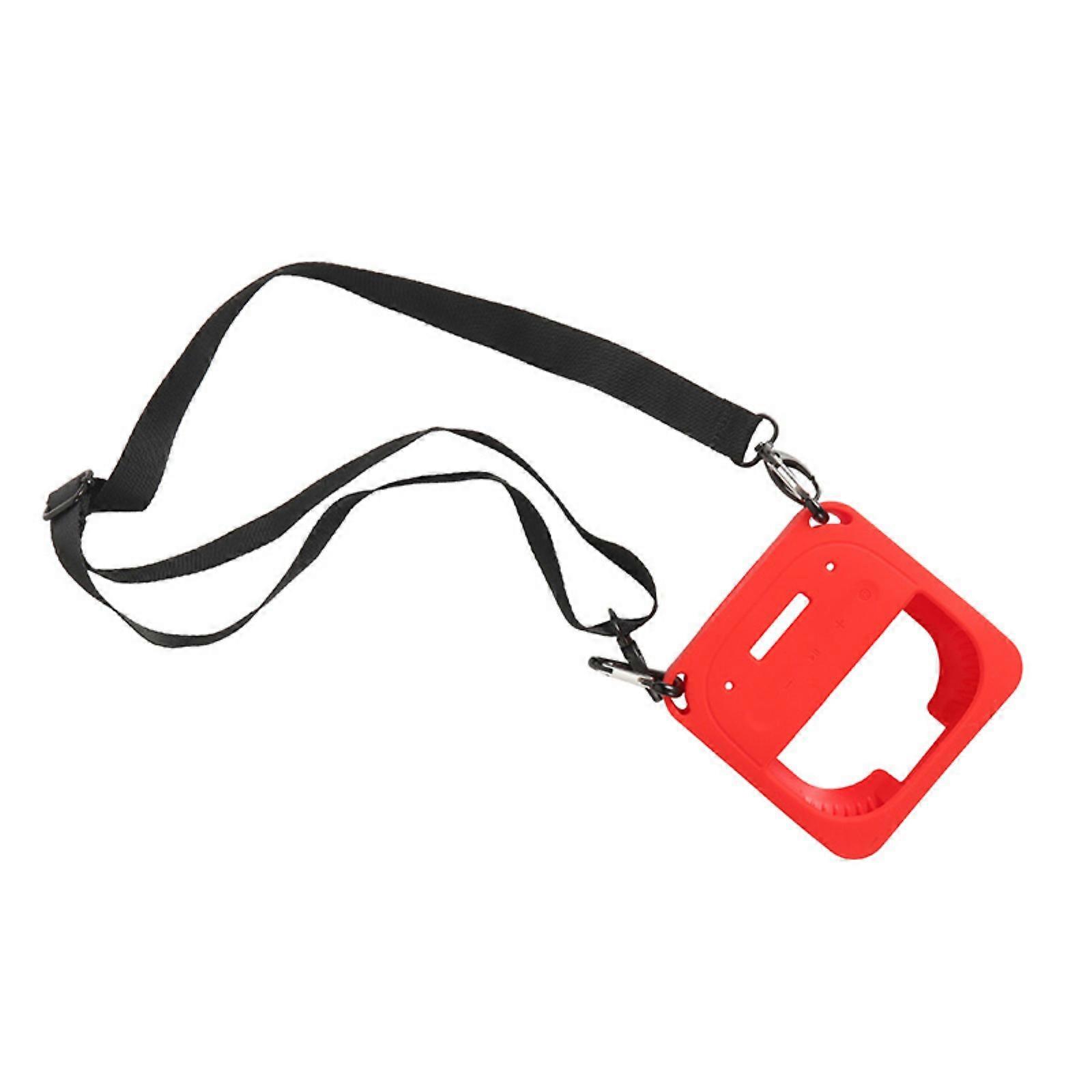 Shockproof Silicone Case for MICROII Speaker Shoulder Bag AntiSlip Design Easy Cleaning Speaker Protective Case  Red