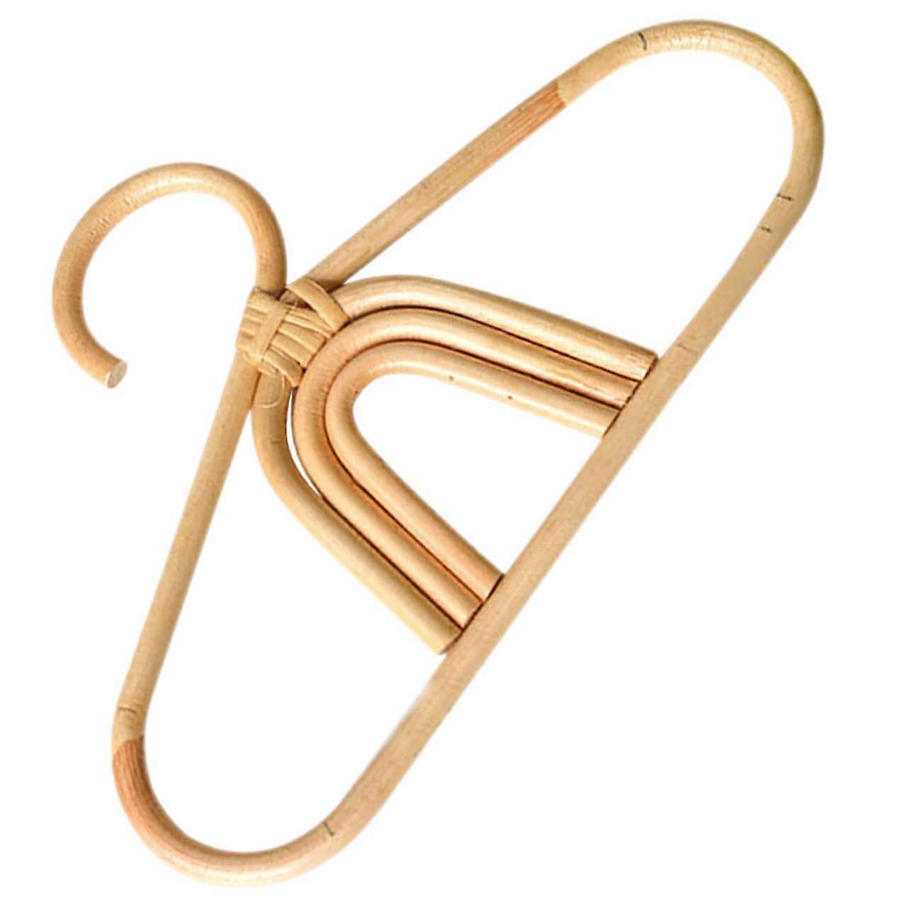 Rattan Clothes Hanger with Smooth Edges Rainbow Design for Nursery Closet Organization and Garment Display