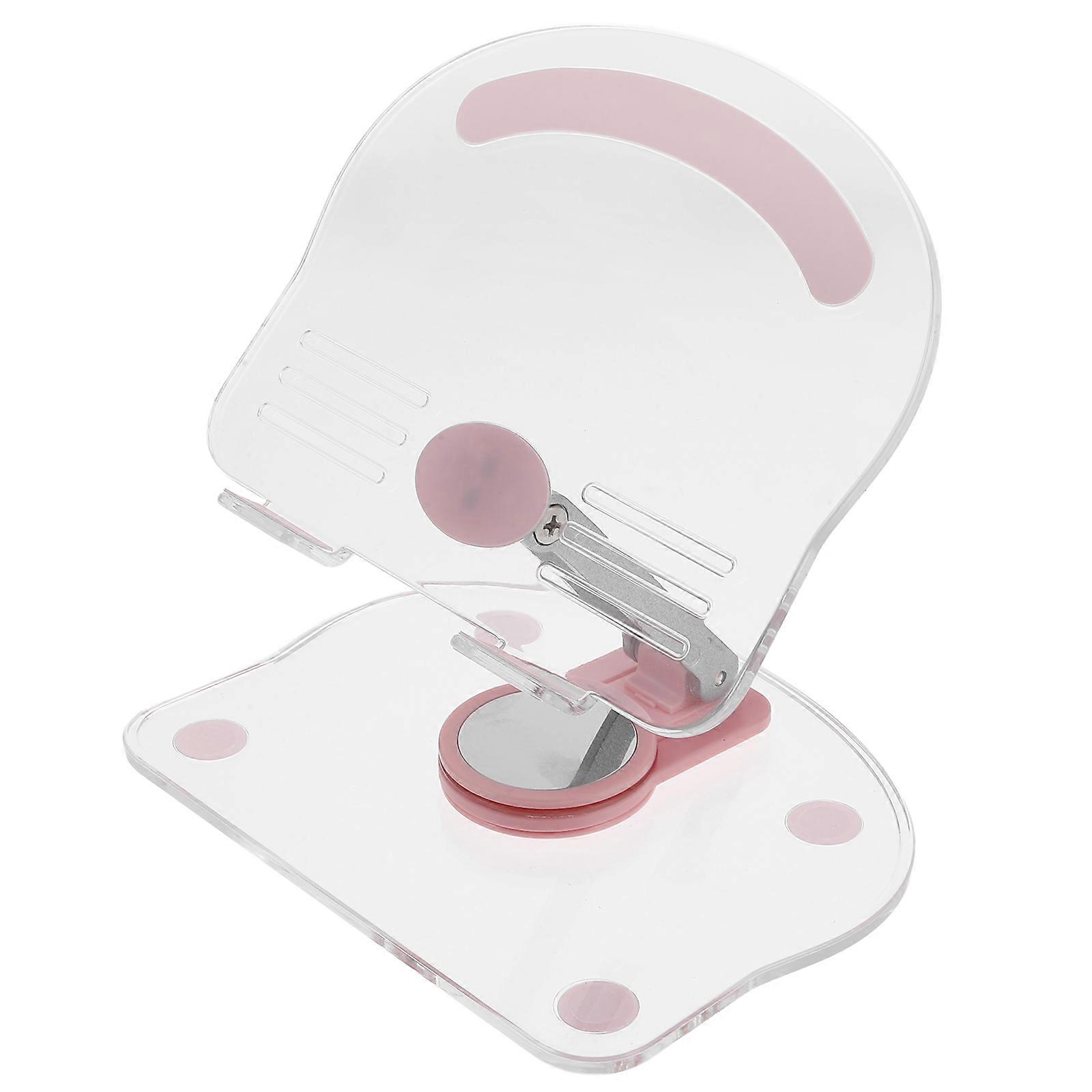 Pink Folding Tablet Stand for Holding Use with Stable Support and Acrylic