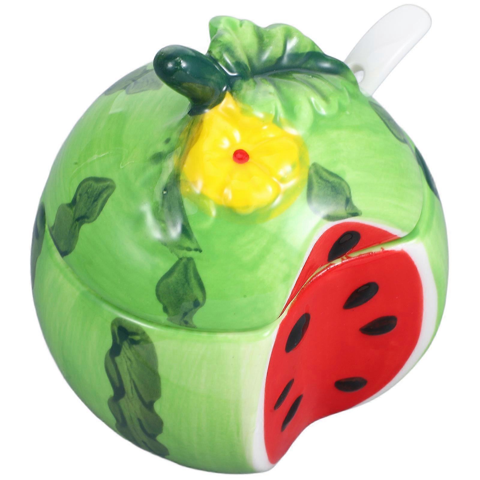 Ceramic Seasoning Jar for Kitchen Use Fruit Shaped Salt Storage Jar