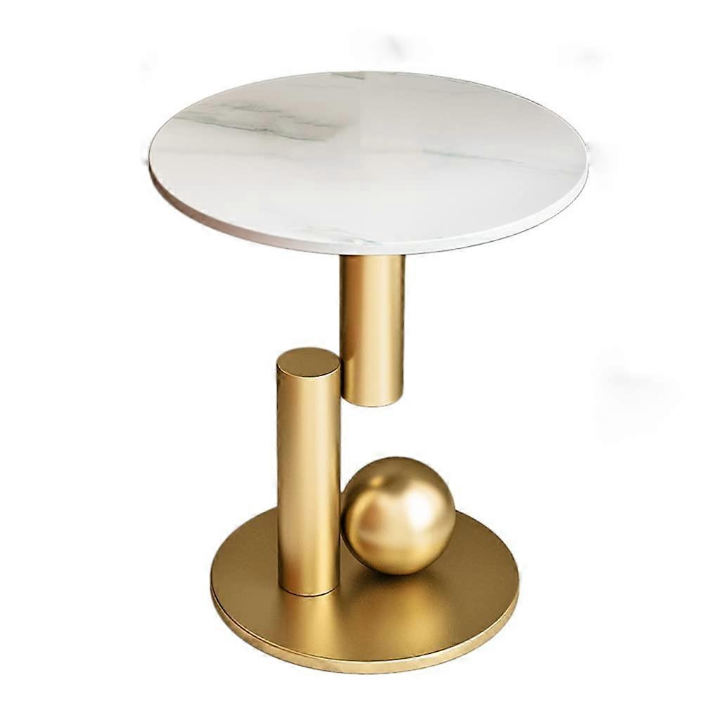 Modern Gray Metal Small Round Side Table with ScratchResistant RustProof Finish for Living Room