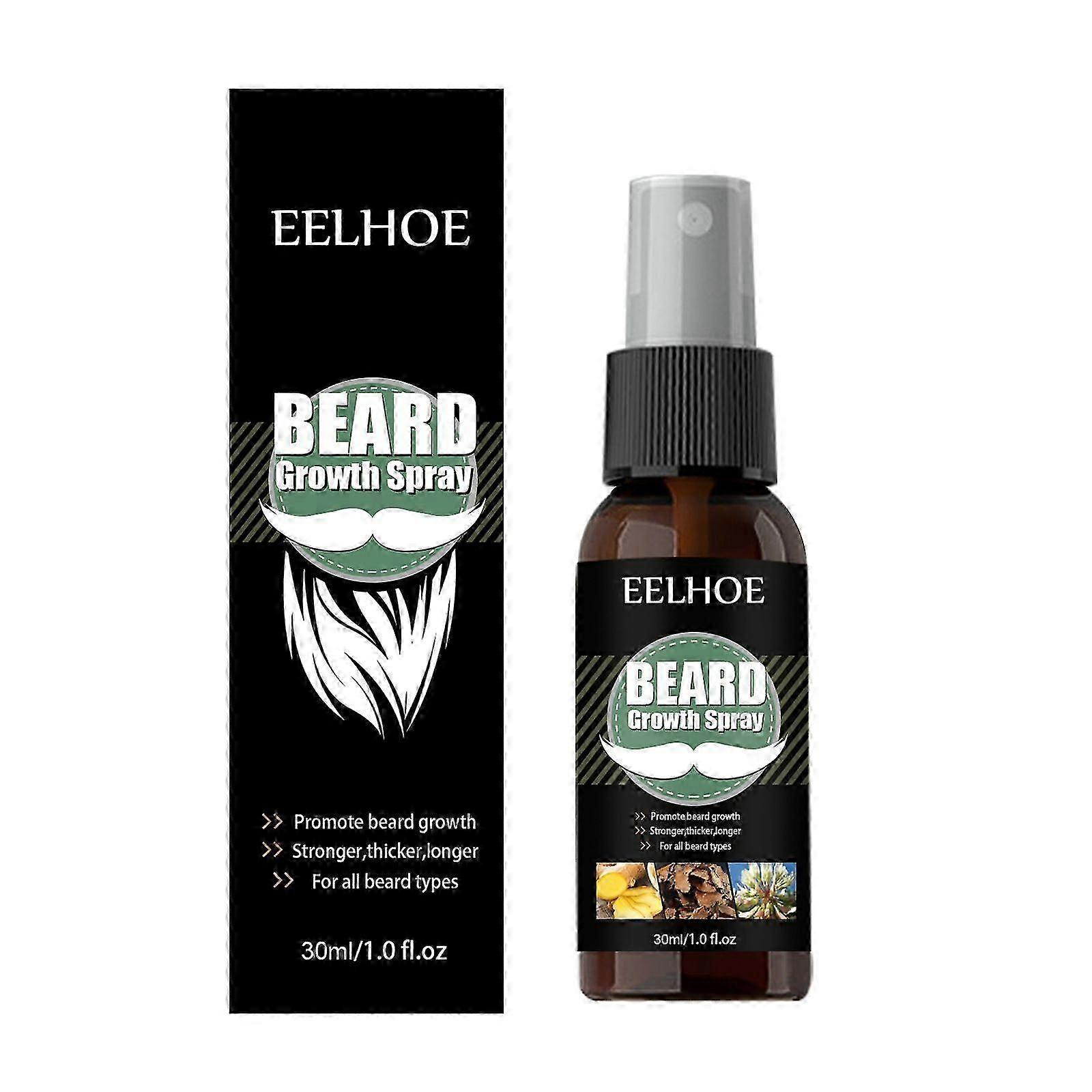 beard growth spray contains hydroxyethyl cellulose and ginger root oil