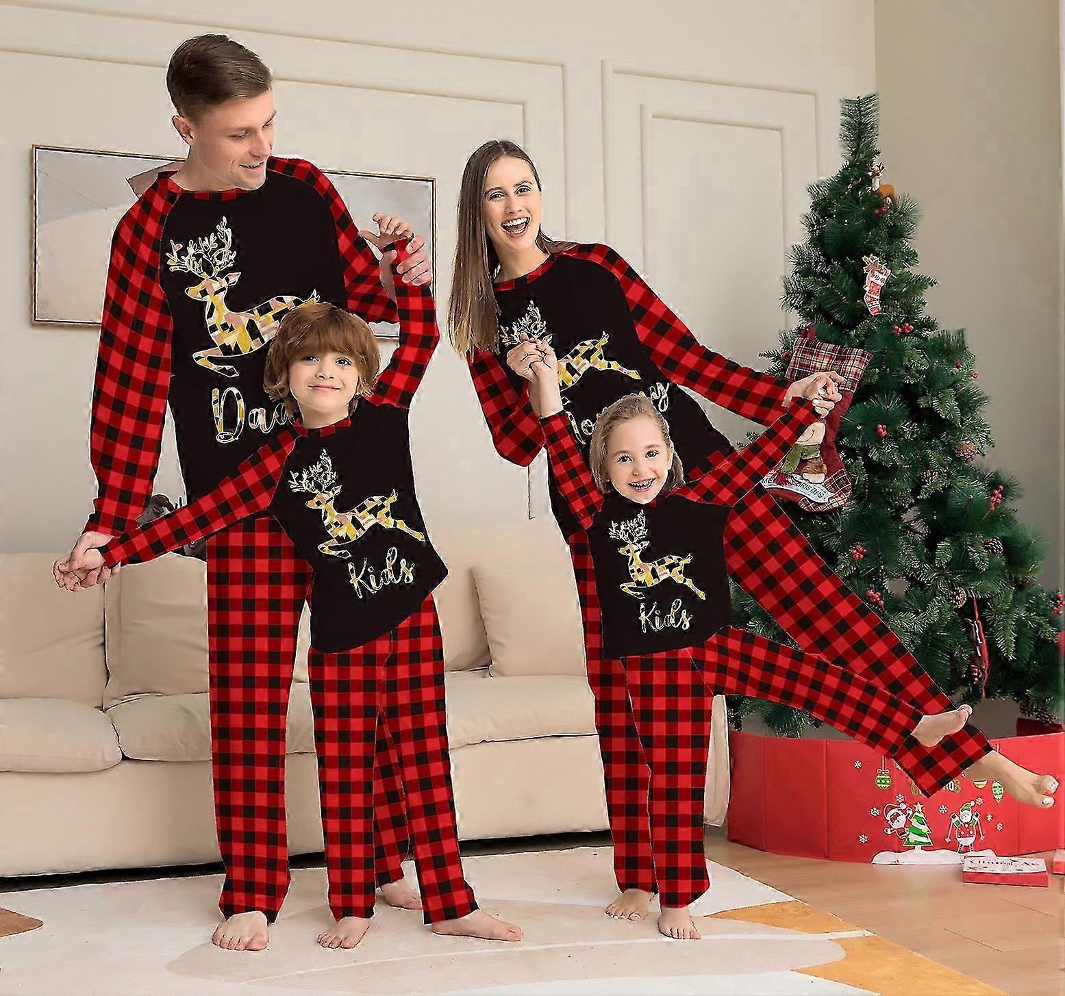بيجامات عيد الميلاد للعائلات طقم بيجامة عيد الميلاد طقم بيجامة للعائلات على طراز 61AS