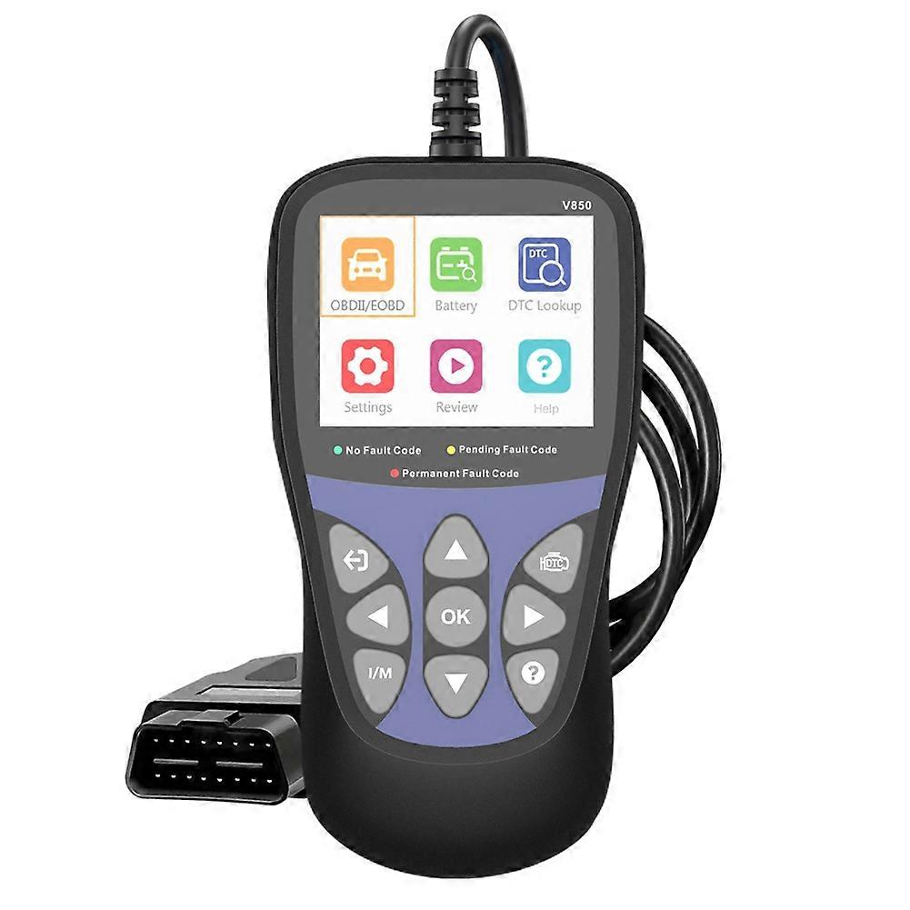 V850 Fault Code Reader Full OBD2 Function Auto Diagnostic Tool,Battery Monitor Multi-Languages