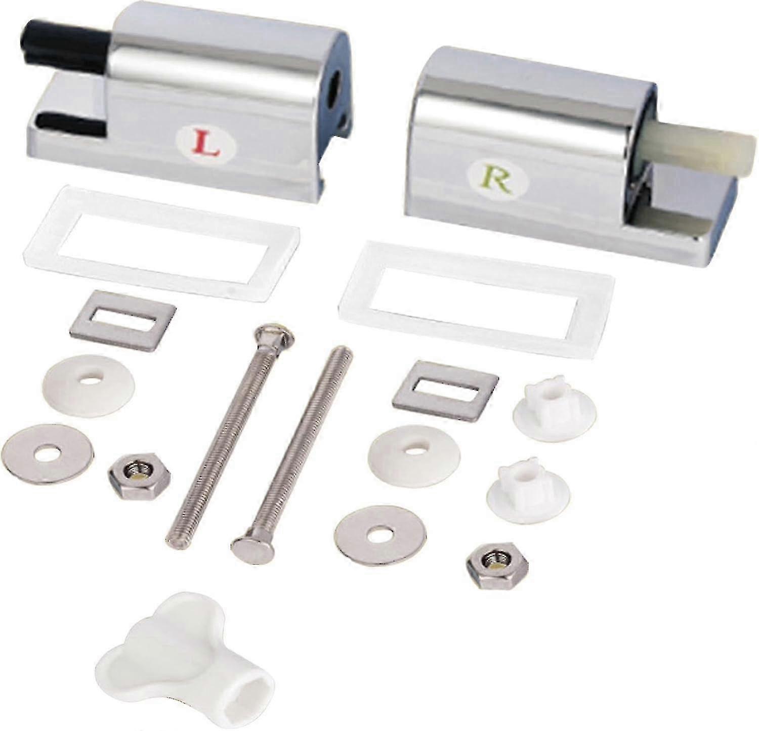 Toilet Seat Soft Close Hinges Replacement Kit for Most Lids, Silver