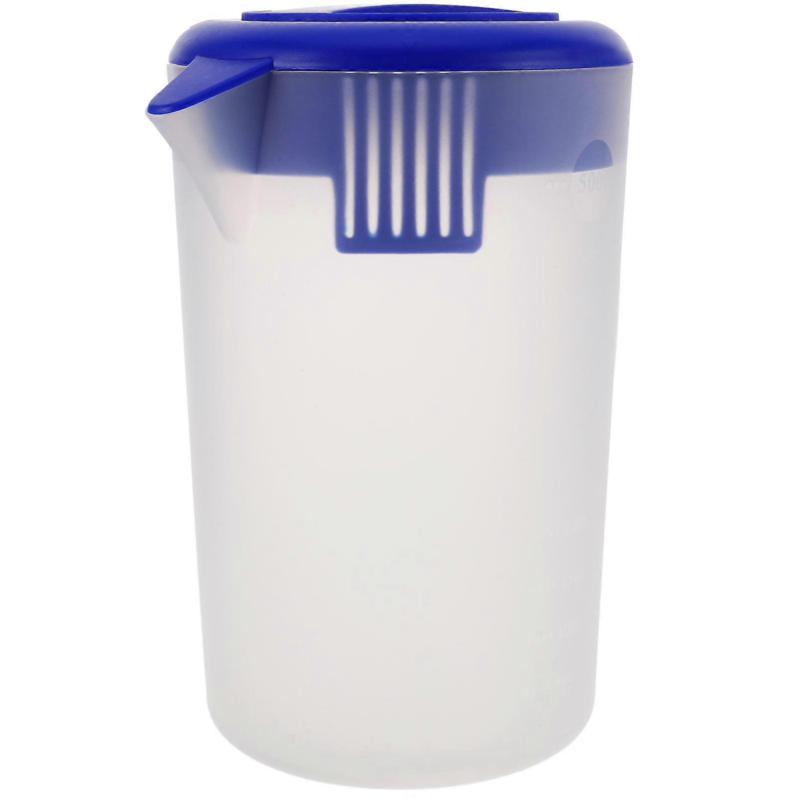 Water Pitcher with Lid and Handle for Cold Drinks 5L Plastic