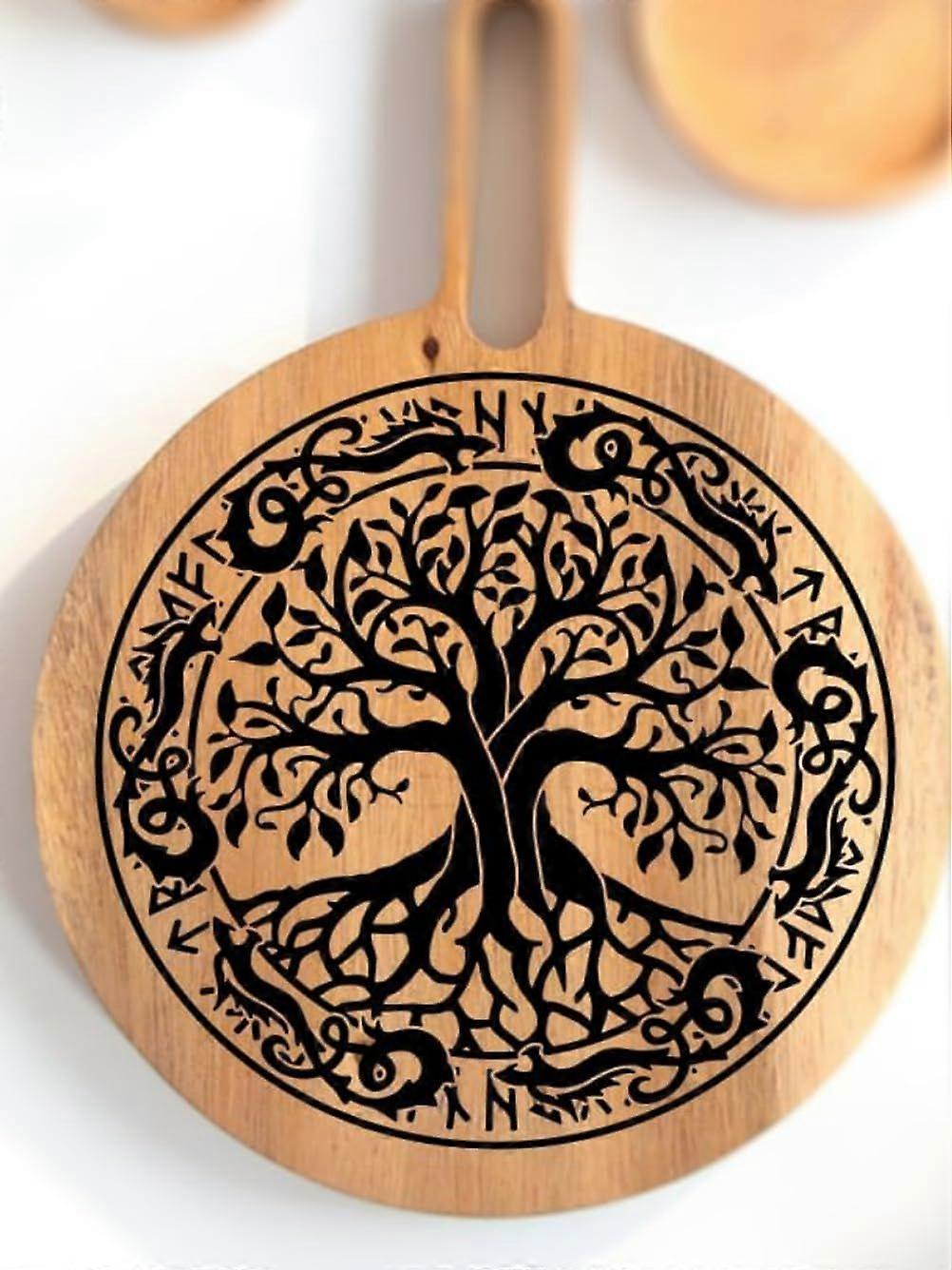 1 Pc Tree of Life Silk Screen Stencil Self-Adhesive Silk Screen Printing Stencil Reusable Mesh Transfer for Painting on Wood Chalkboard T-Shirt Fabric
