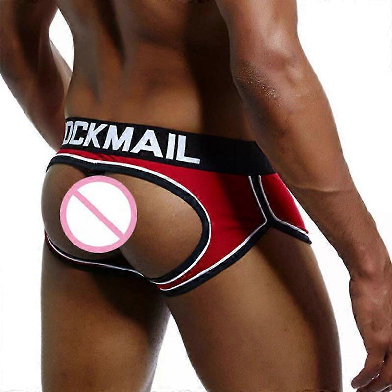 JOCKMAIL Open Backless Grotch G-strings Men Underwear Sexy Tanga Short Jockstrap