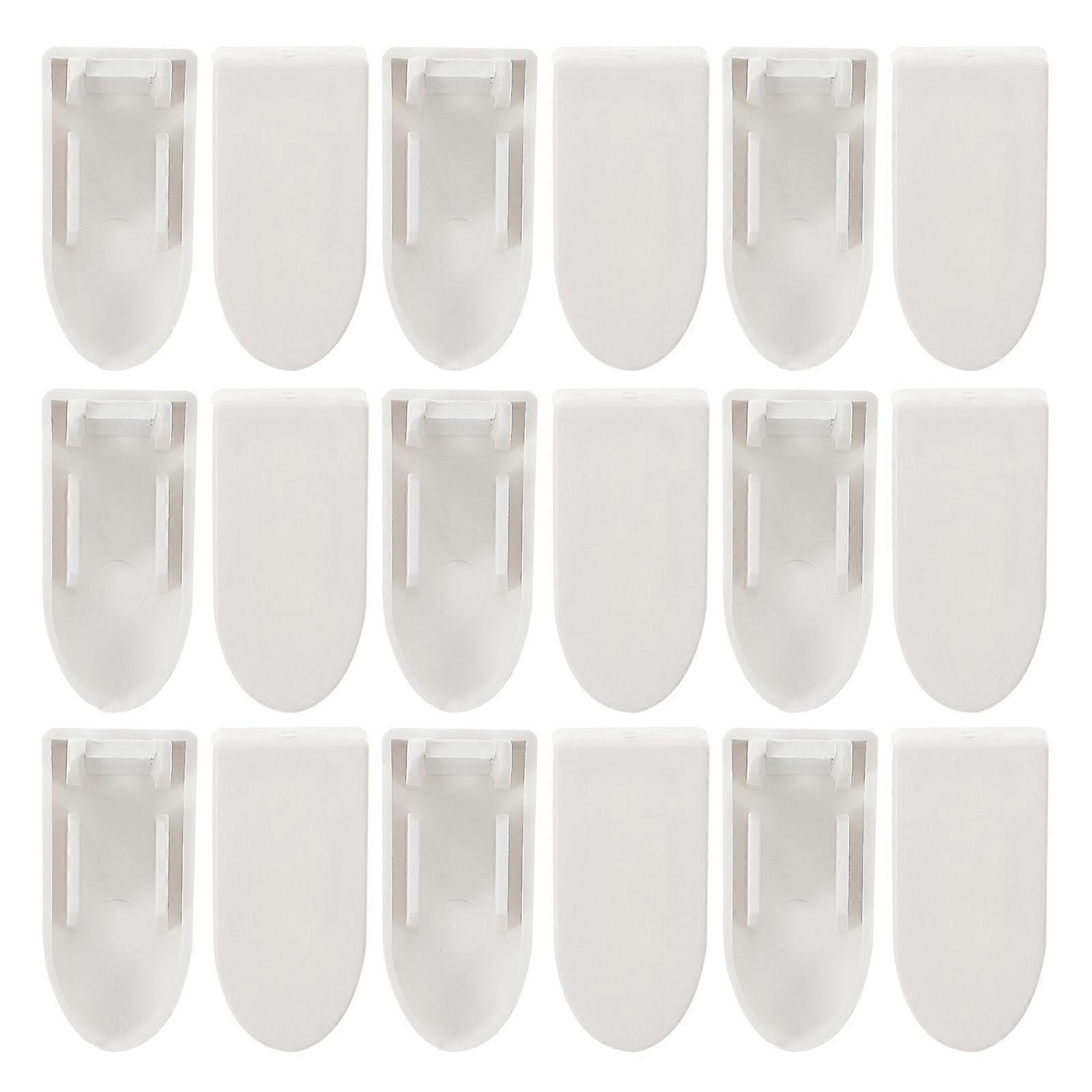 White Plastic Roller Blind Rod Plugs Easy Installation Replacement Accessories 20pcs