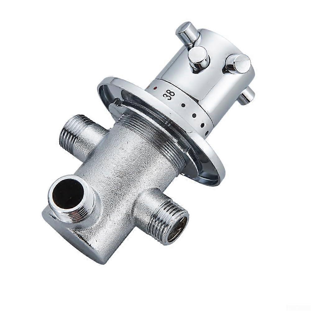 G1/2 Brass Thermostatic Mixing Valve for Hot and Cold Water, Quick Install, Solar Heater Use