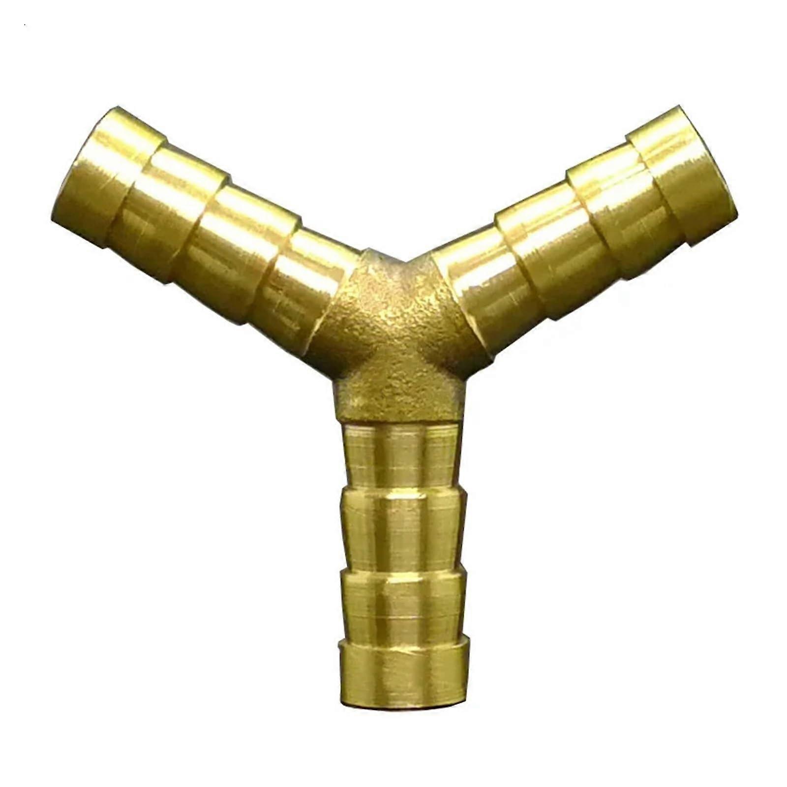 16mm Brass 3 Way Barbed Pipe Fitting Y Shape Connector Coupler for Garden Hose and Plumbing Applications