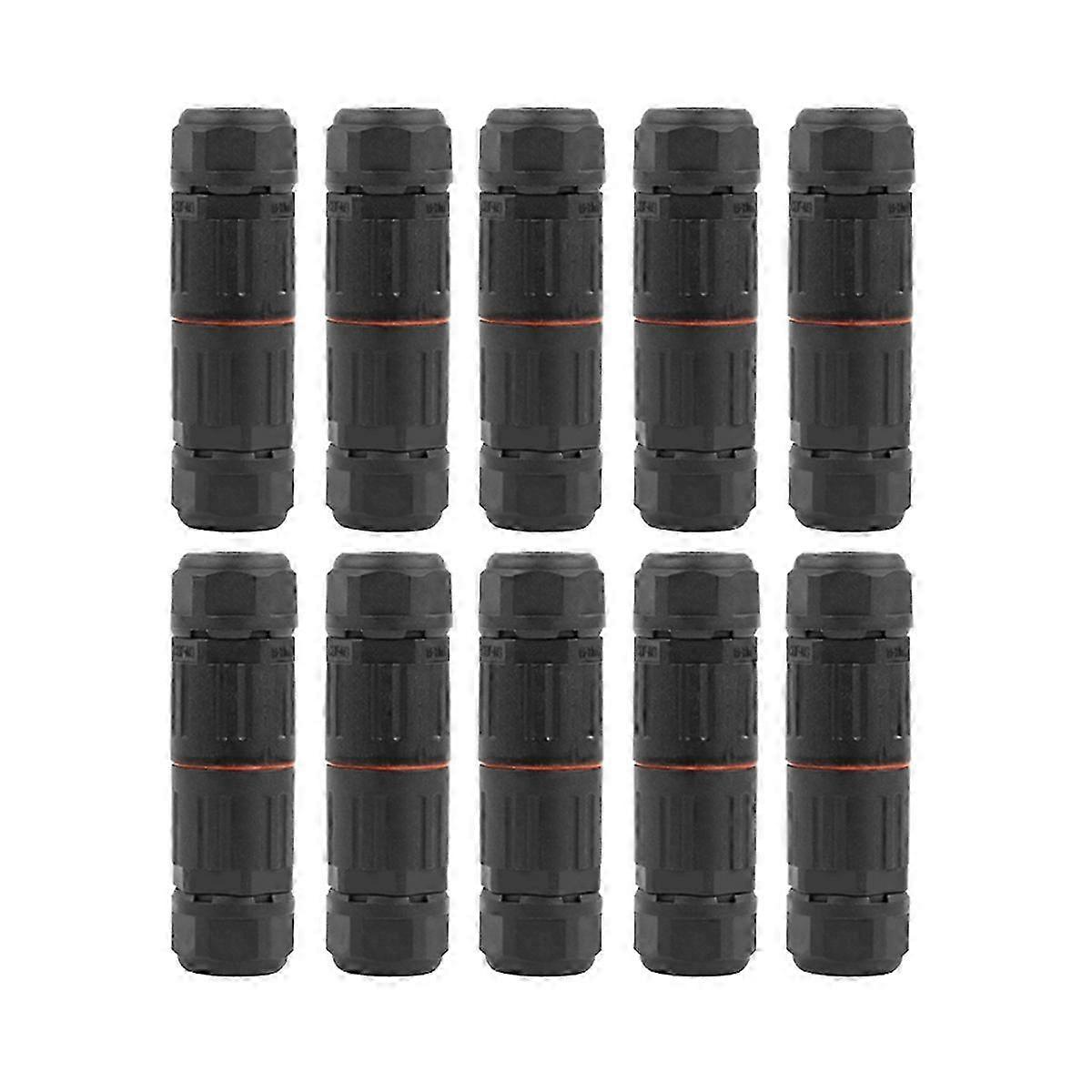 10PCS IP68 Waterproof 3 Pin Electrical Wire Cable Connector, a Quick Push-in Conductor