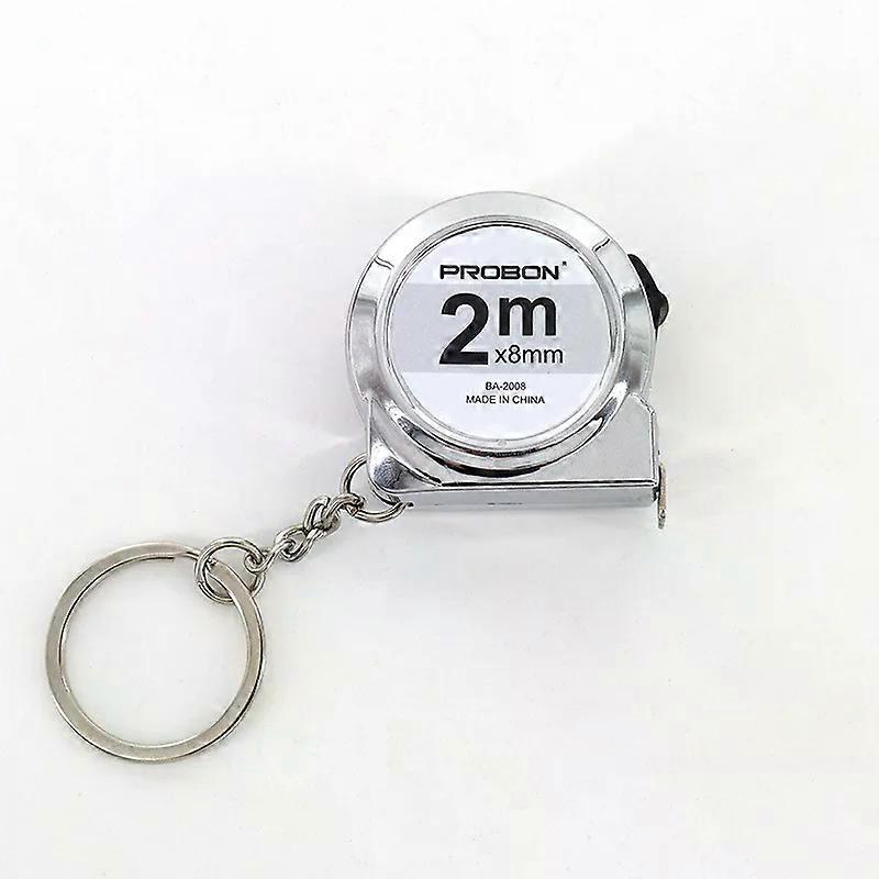 Portable Mini Tape Measure Retractable 2m Mild Steel Keychain Design Small Household Measuring Tool for DIY Crafting and Sewing