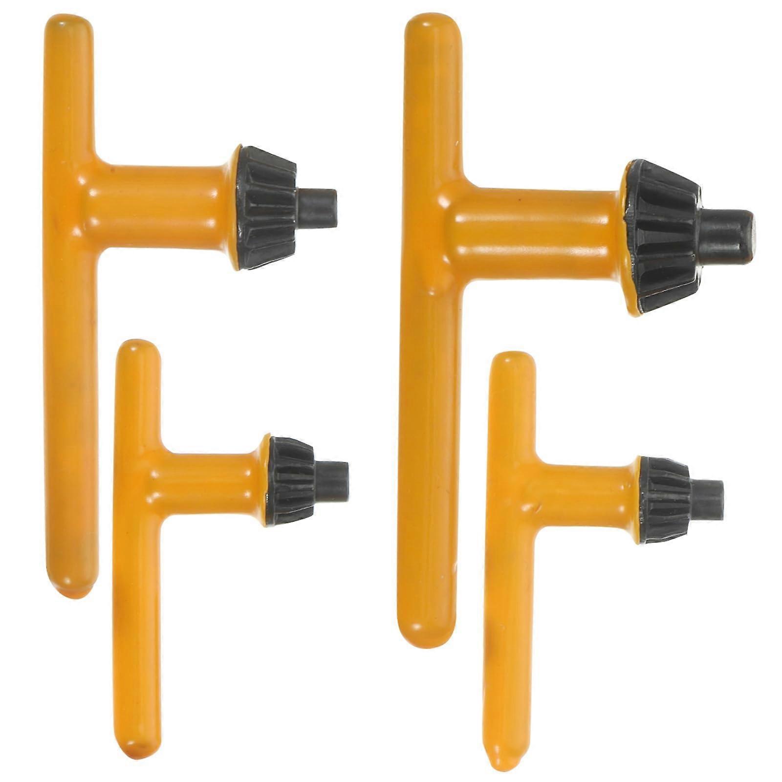 4Pcs Drill Chuck Key Set with 10mm 13mm 16mm 20mm Sizes, Steel Wrench with Rubber Grip for Workshop Use