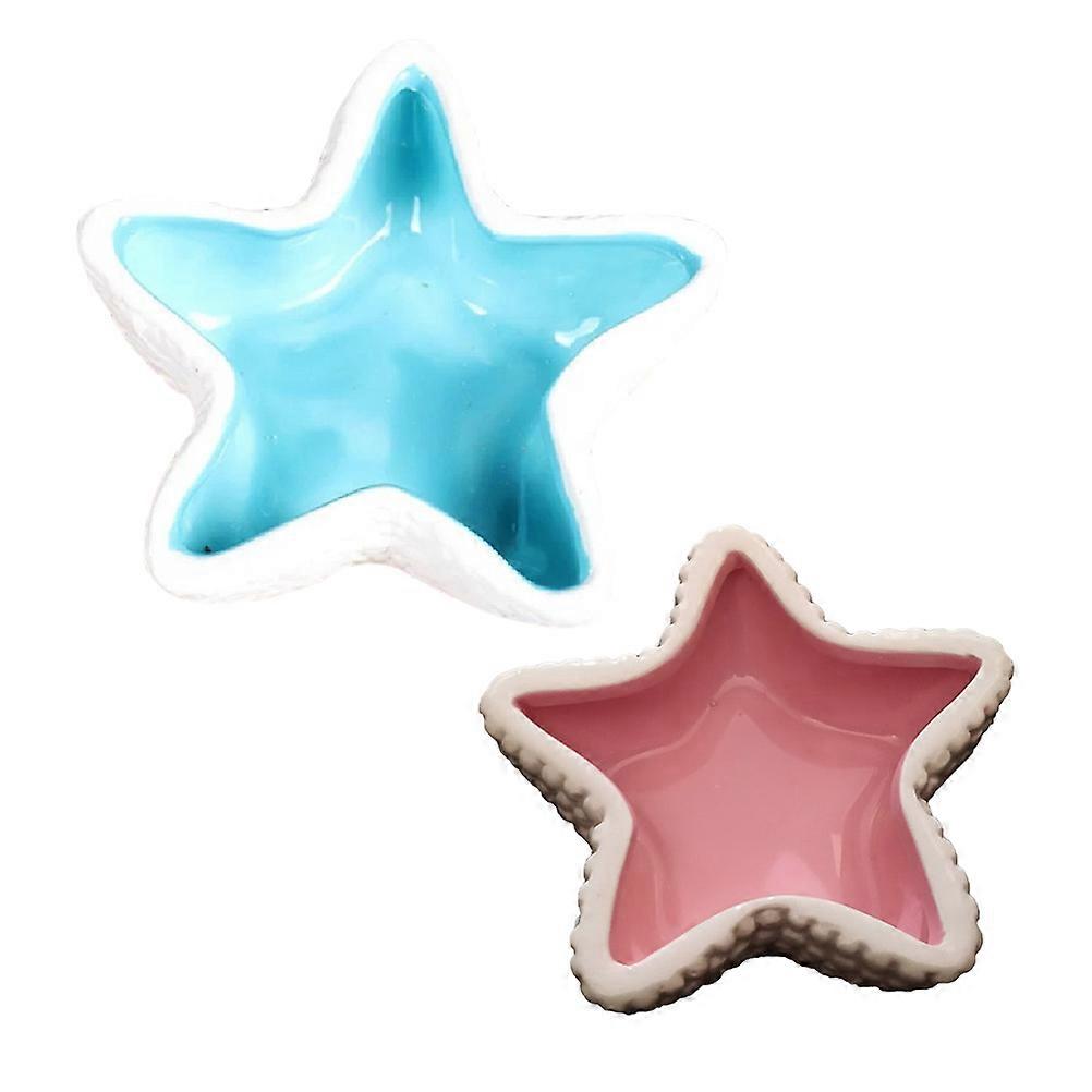 Ceramic Pet Feeder Five-Pointed Star Shaped for Hamster Feeding 4Pcs