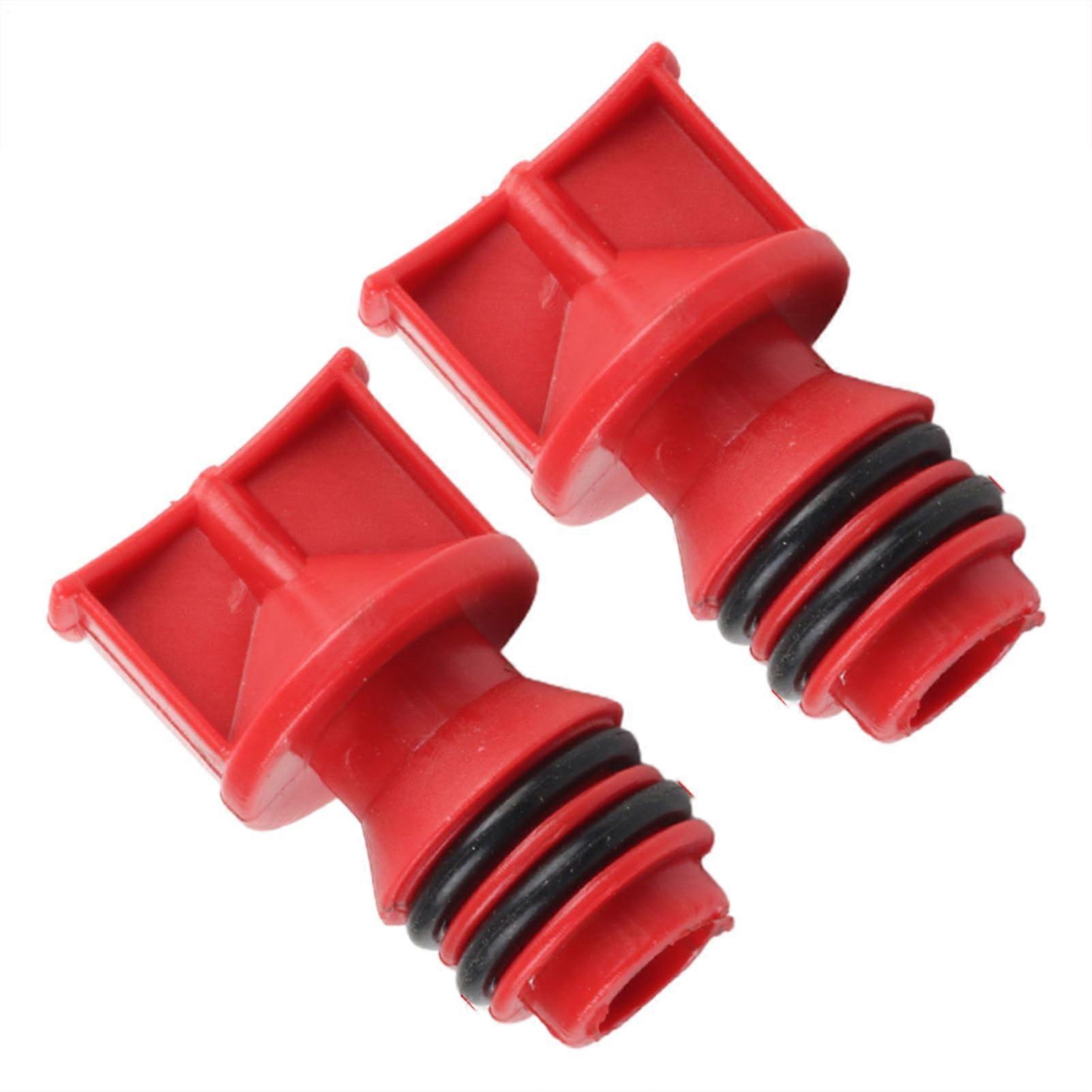Air Compressor Oil Filler Plug 2Pack Leakproof ABS Bright Red for Quick Identification Ref:6605