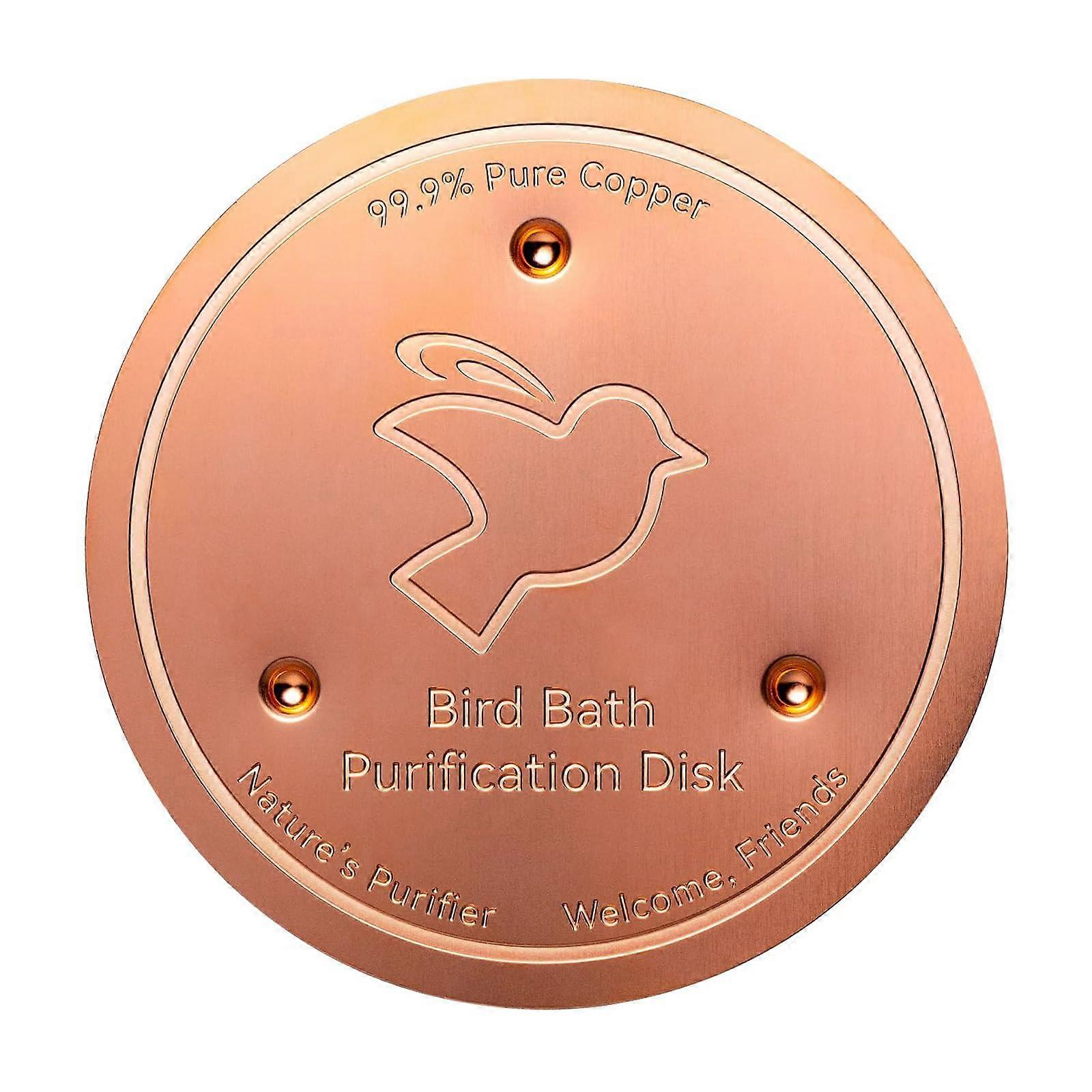 Copper Bird Bath Disc for Algae Control, Thick Metal Insert Prolongs Water Freshness