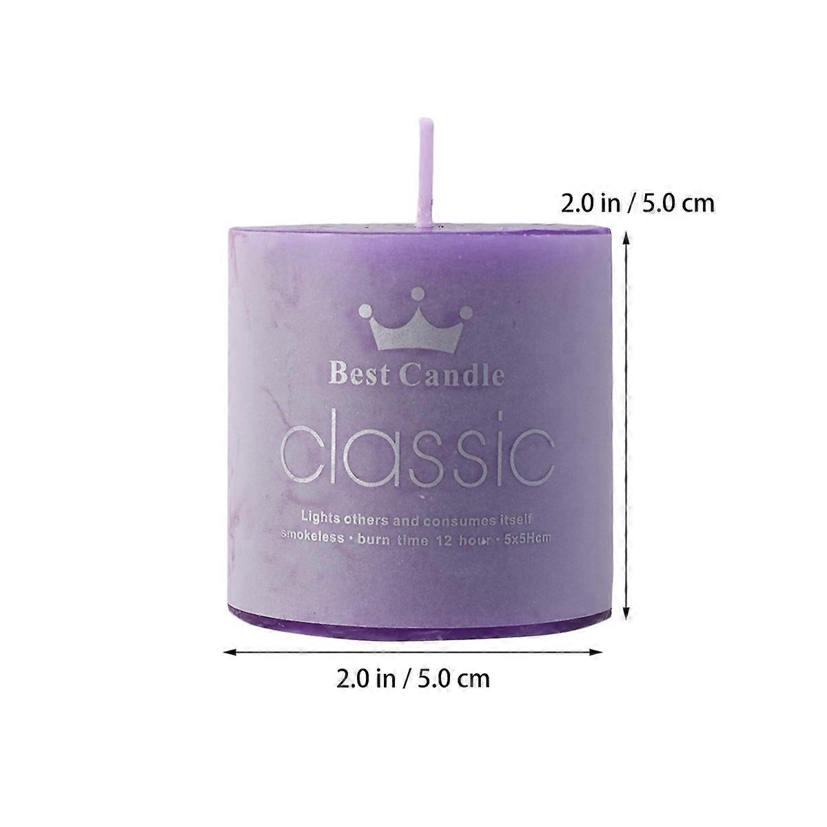 Scented Candle Classic Cylindrical Candle for Decoration 6Pcs