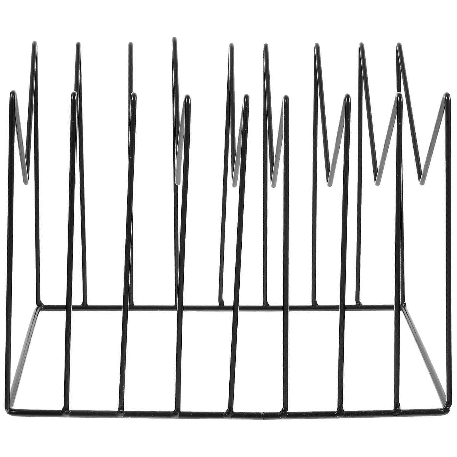 Record Rack Iron Tabletop Shelf for Magazine Display 2Pcs Desktop Organizer