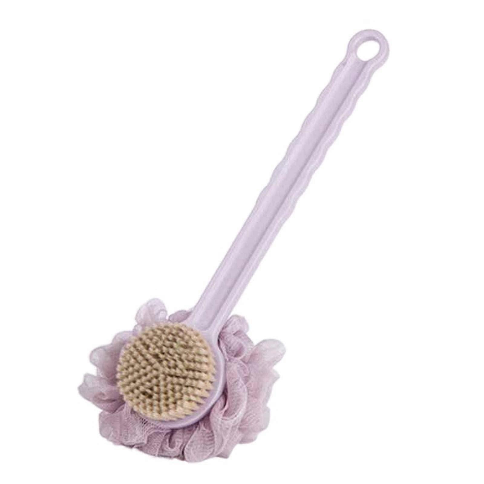 Bath Brush Body Scrubber with Long Handle for Shower, Soft Mesh, Quick Dry Lanyard, Large Size