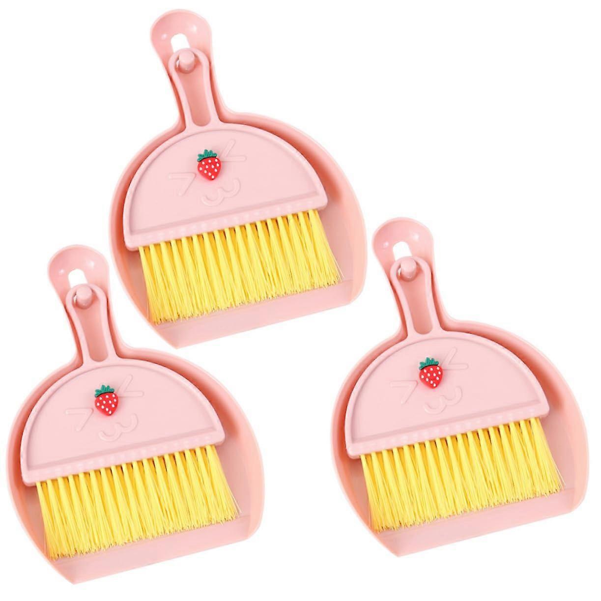 3 Sets Mini Keyboard Cleaning Brush and Dustpan Compact Desktop Kit for Computer and Car Detailing