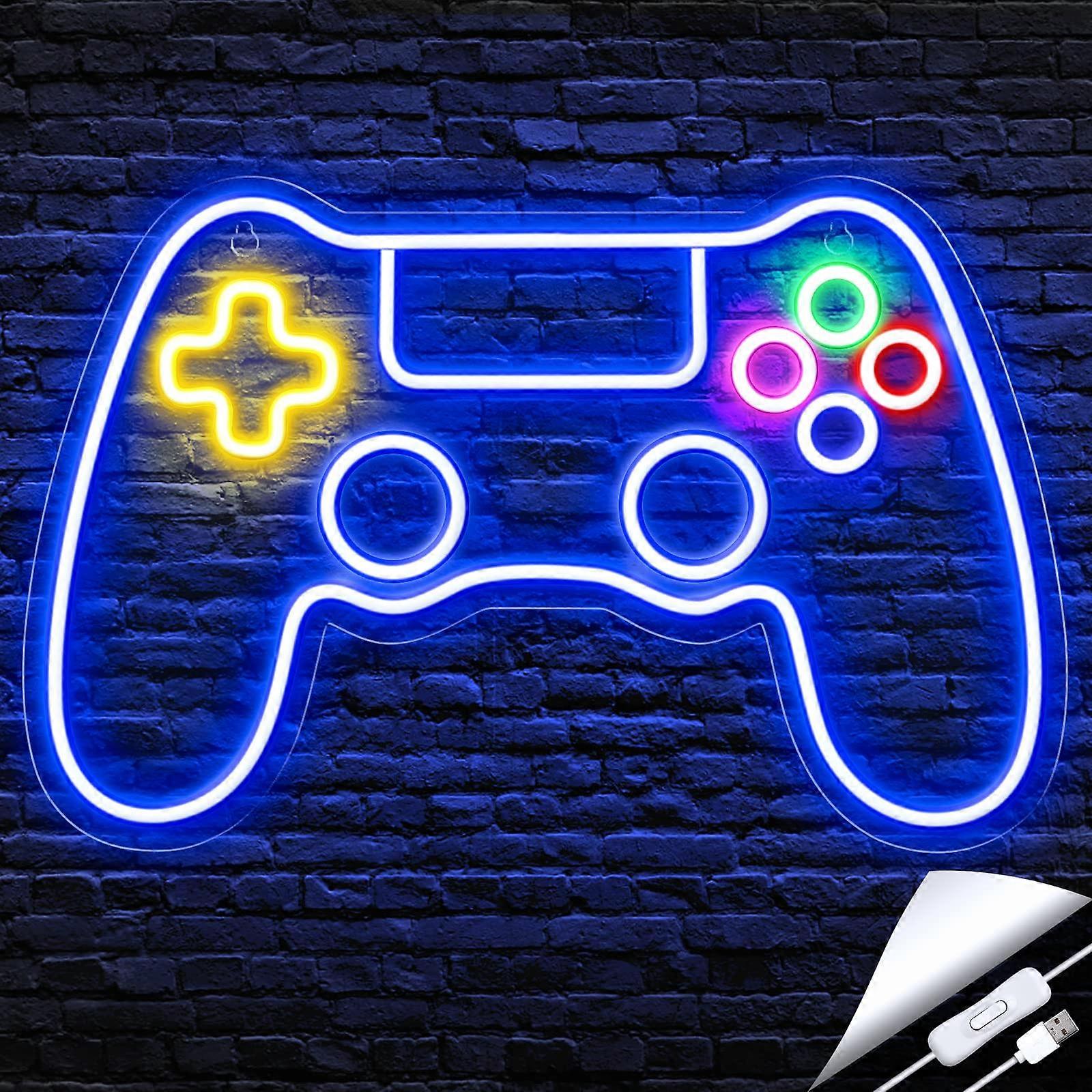 Gaming Neon Sign Game Controller LED Light for Game Room Decor USB Powered Safe LongLasting