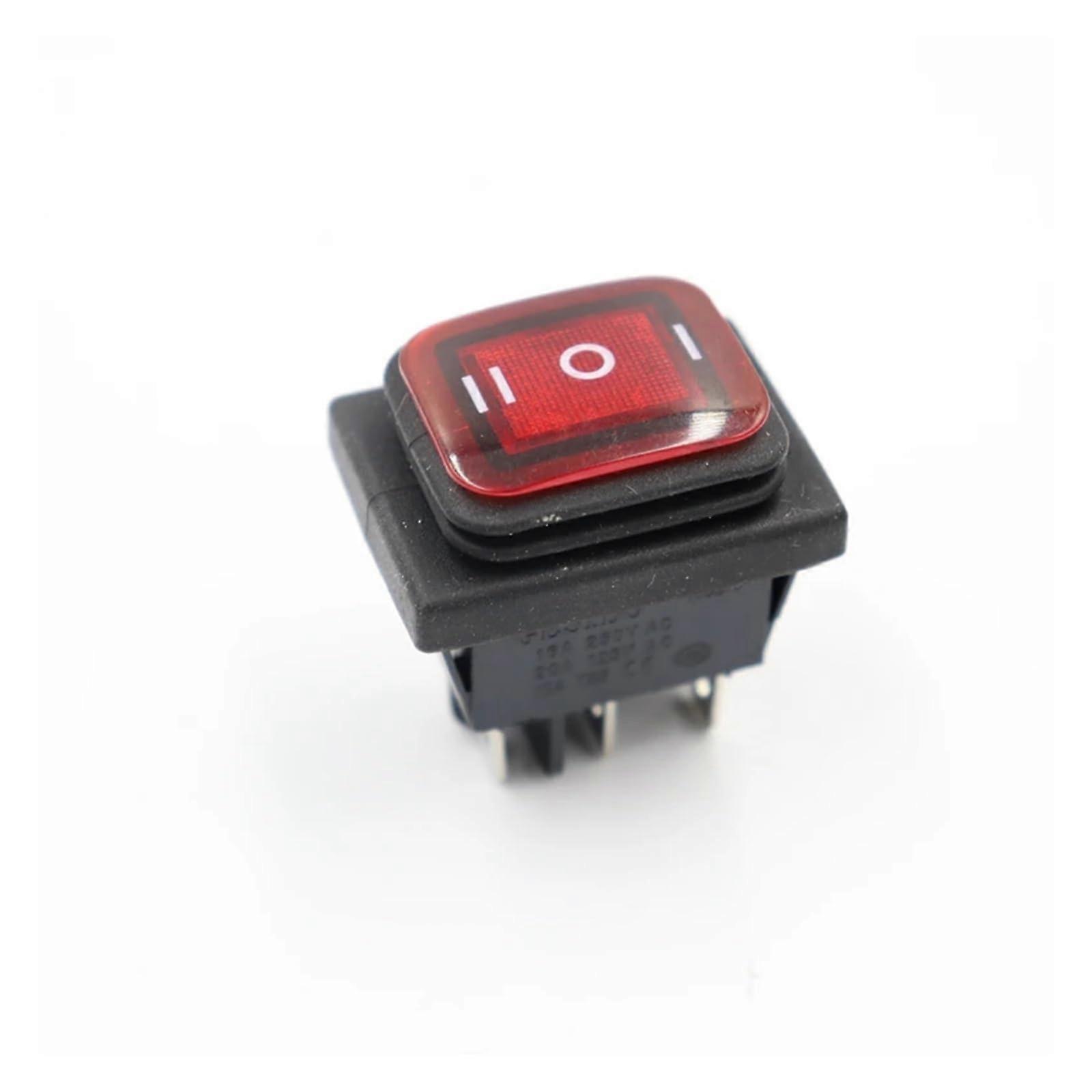 6 Pin LED Rocker Switch 220V KCD4 Illuminated Red On Off Power Control Durable