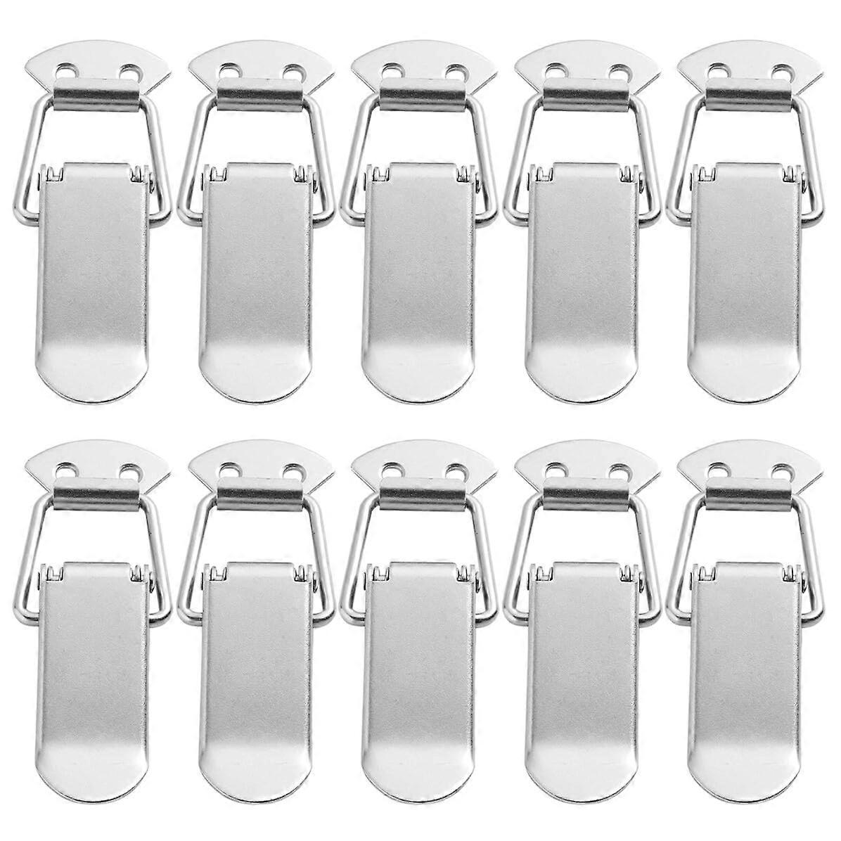10Pcs Stainless Steel Spring Loaded Toggle Latch Clips for Toolbox Chest Cabinet Trunk