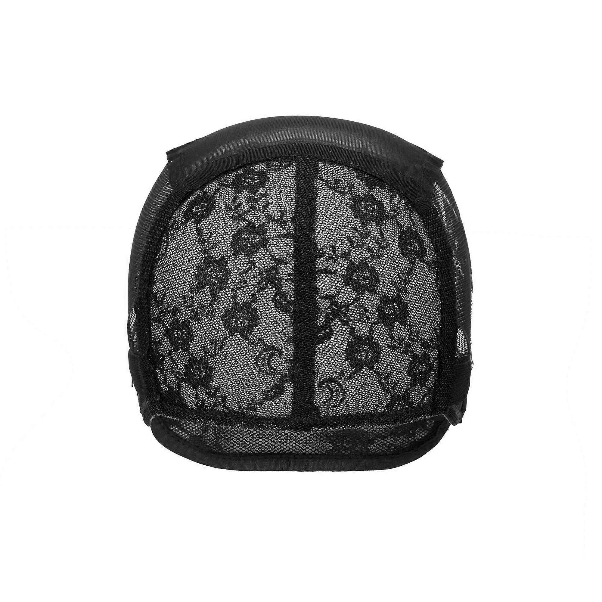 Lace Mesh Wig Cap with Adjustable Elastic Straps, Breathable Durable Base for Wig Making, Black S