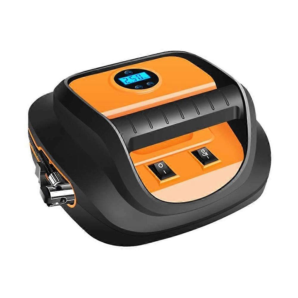 12V Portable Car Tire Inflator with Digital Display, Automatic Pressure Stop and LED Light