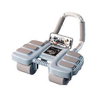 Rueda de fitness con seis puntos de apoyo y cuatro ruedas, ejercitador abdominal, equipo de fitness para gimnasio en casa, fácil de usar, color naranja