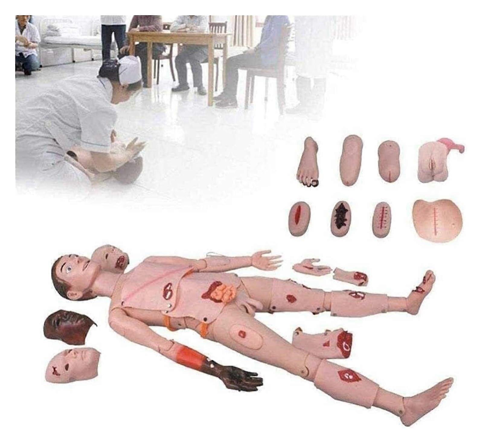 Trauma Training Manikin with 24 Interchangeable Wound Modules for Medical Nursing Simulation