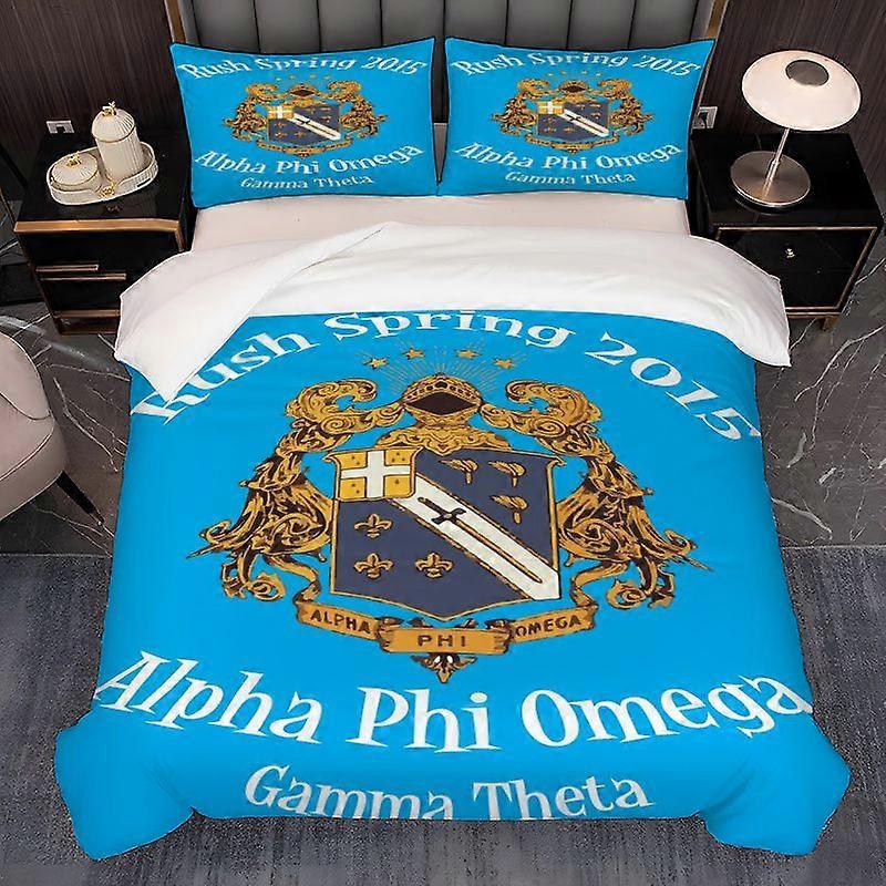 3pcs Alpha Phi Omega Gamma Theta Poster Theme Print Exquisite Pattern Bedding Set