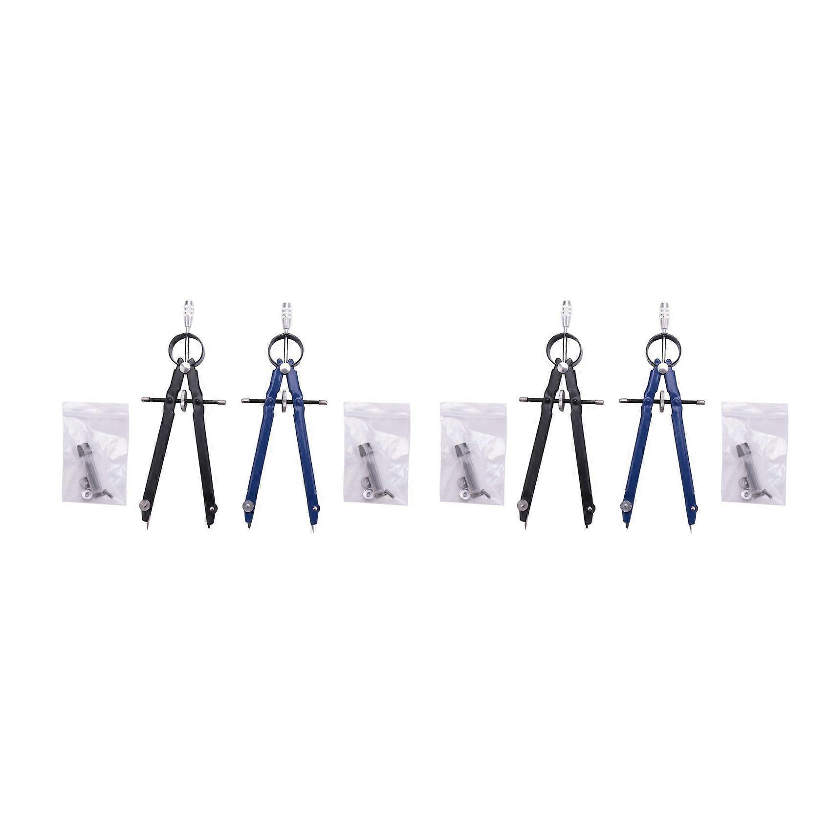 Professional Compass with Lock, Compass for Geometry, 6Inch Spring Bow Compass, Compass Drawing (4 Pack)