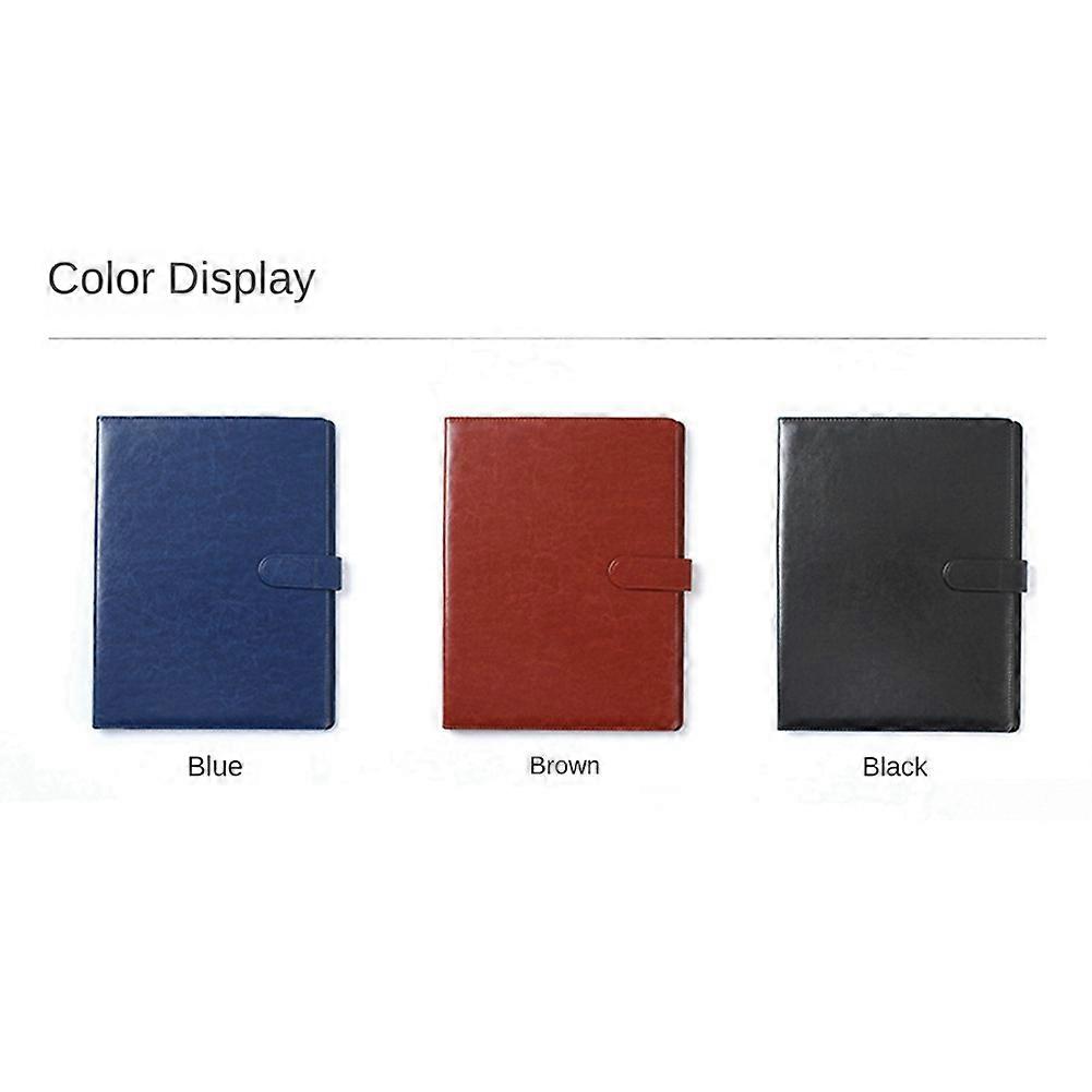 A4 Leather Folder Multifunctional Business Contract Folder with Notes Business Stationery Folder Brown