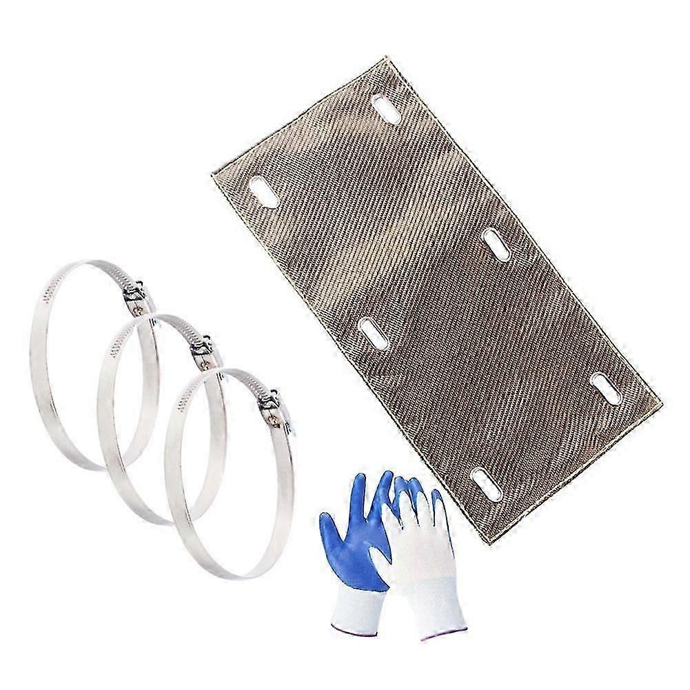 Exhaust Heat Shield 6" X 12" Titanium Pipe Shield with Stainless Steel Clamps, Heat Protection Up to 1350 F and Gloves