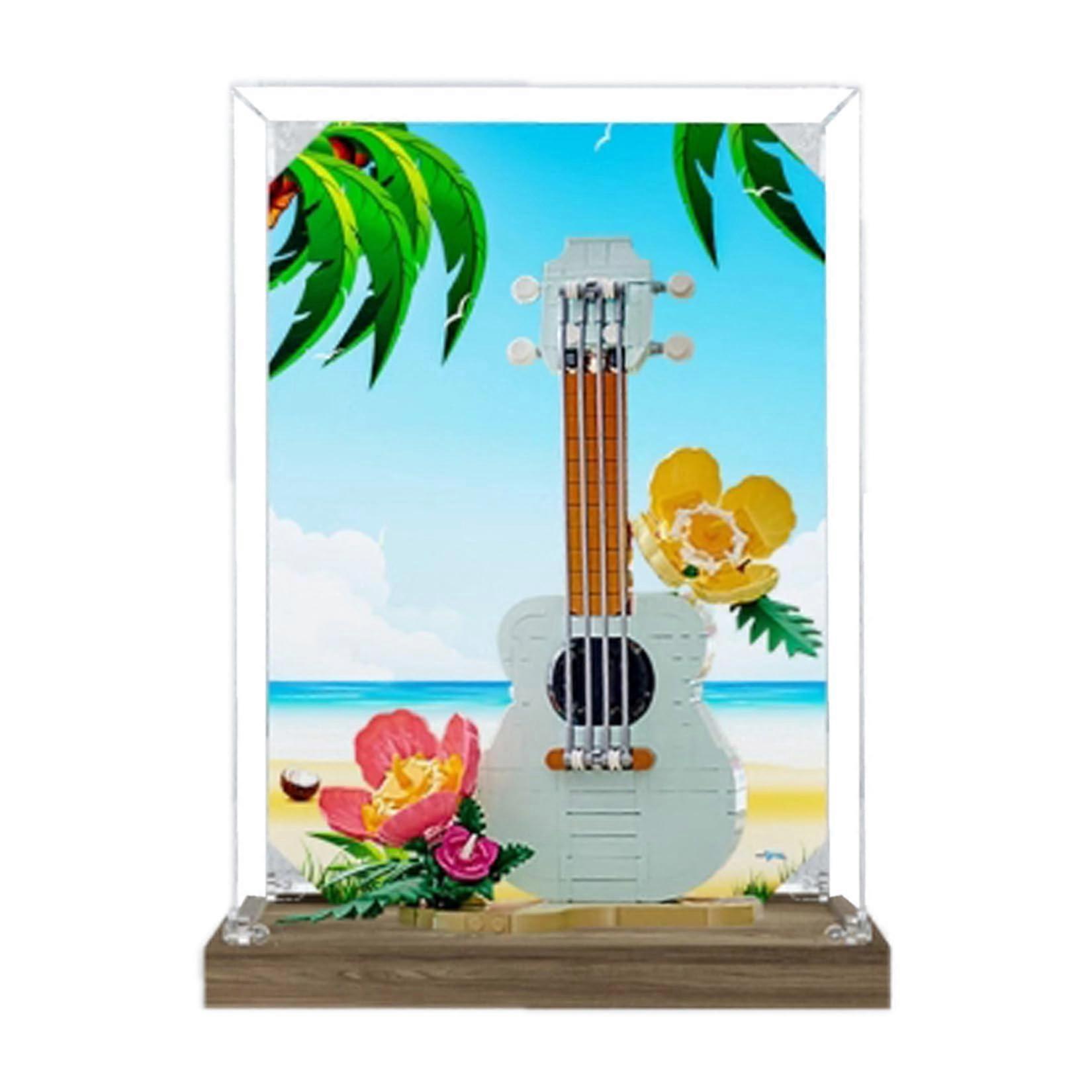Acrylic Display Box for  31156 Ukulele Model, Transparent Dustproof UVBlocking Case, Style B