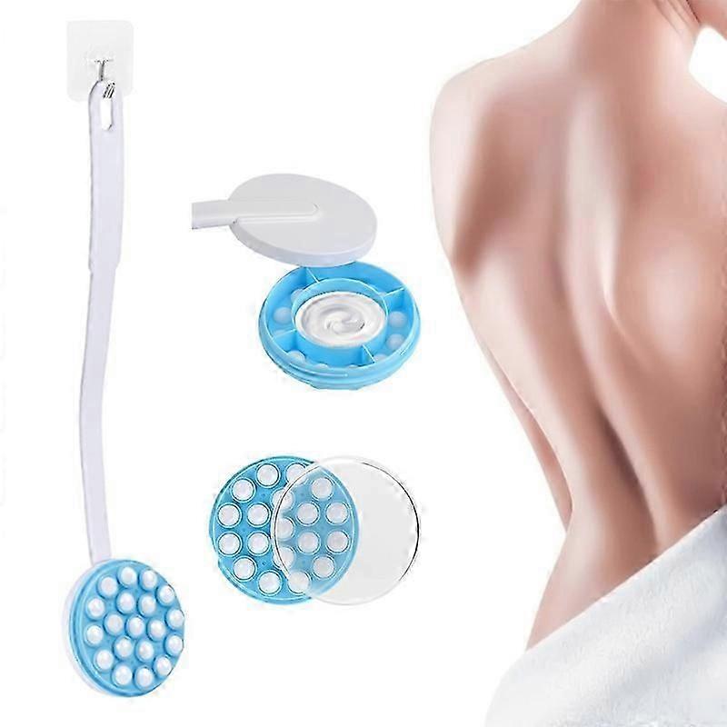 Long Handle Bath Brush with Lotion Applicator and Massage Feature