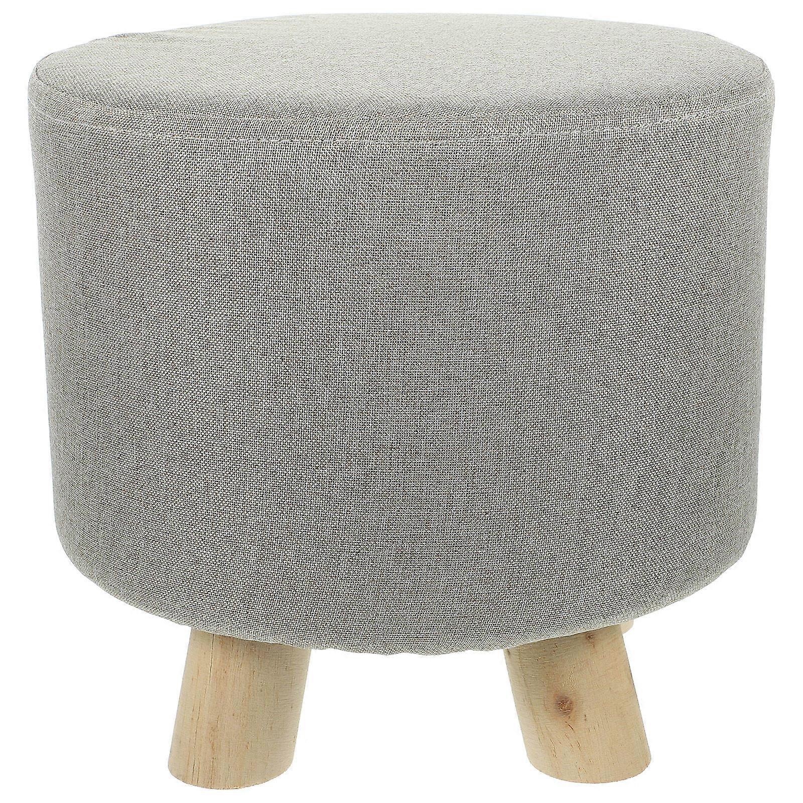 Small Footstool Wood Stool for Kids Use Grey Sofa Stool