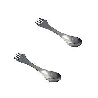 2-teiliges 3-in-1-Besteckset (Gabel, Löffel, Spork), wiederverwendbares Kunststoffbesteck für Lunchbox, Picknick & Camping – leicht und robust