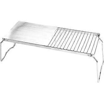 2 in 1 Outdoor Folding Stove Stand & BBQ Grill Pot Holder for Hiking Picnic