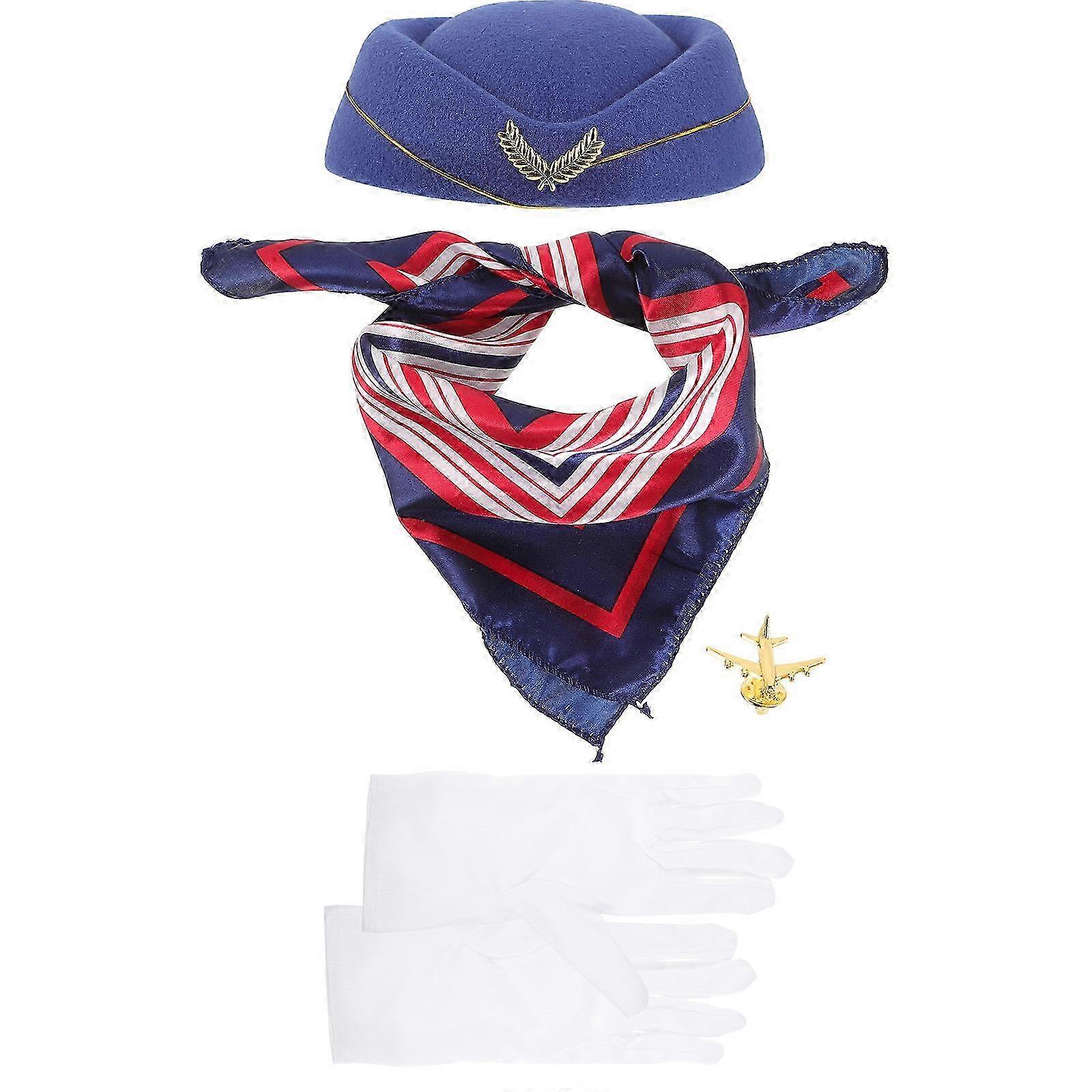 Flight Attendant Accessory Stewardess Costume Set Easter 1Set