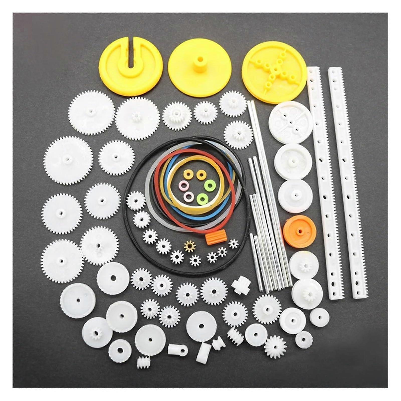82PCS DIY Robot Gearbox Kit 0.5 Module Mixed Plastic Gears Set for Electronic Projects