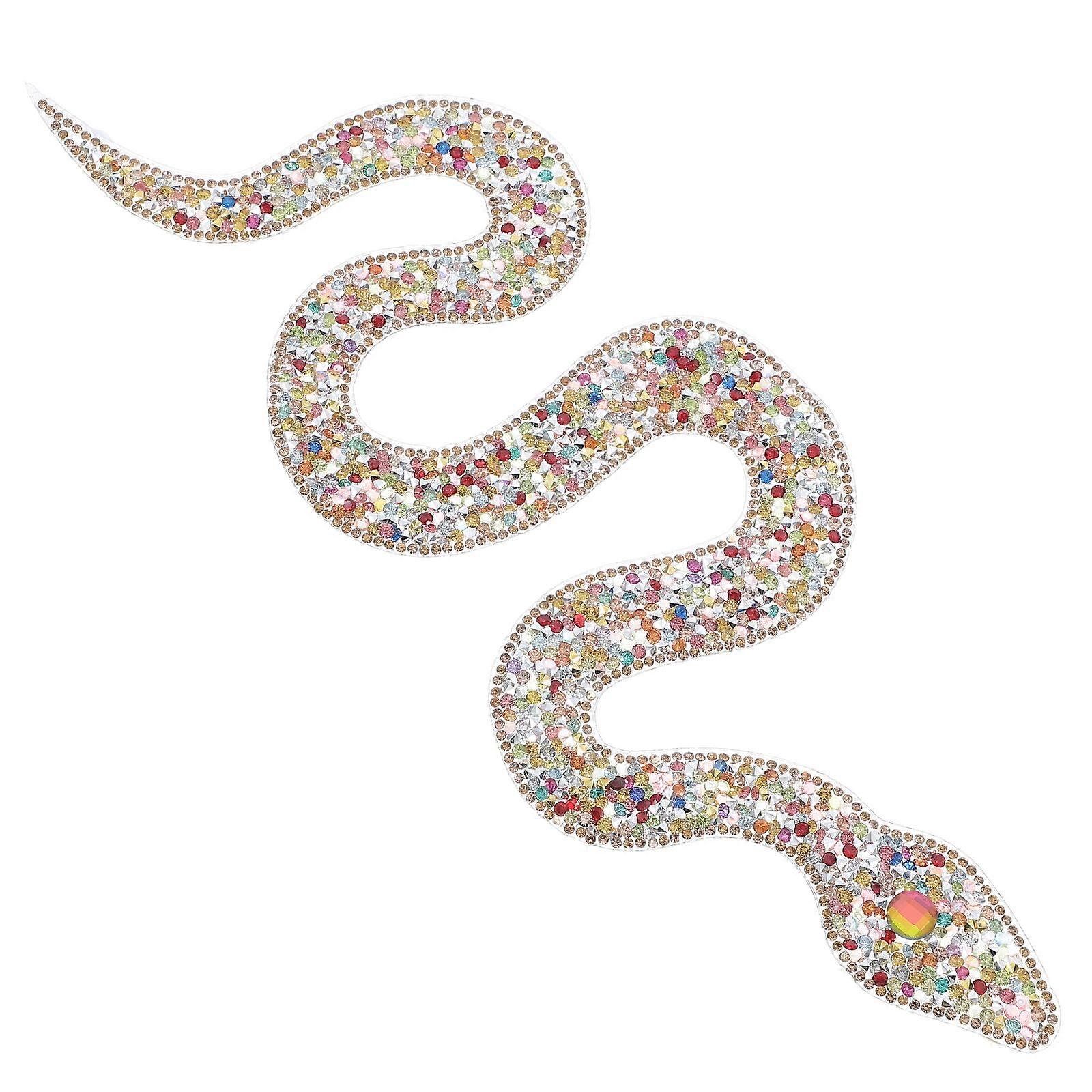 Rhinestones Applique Handmade Snake Patch for Craft