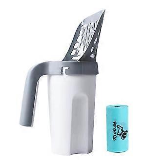 Cat Poop Scooper Portable Dog Waste Pick-up Tool 6-Claw Pet Poop Scooper with Built-in Bag Dispenser