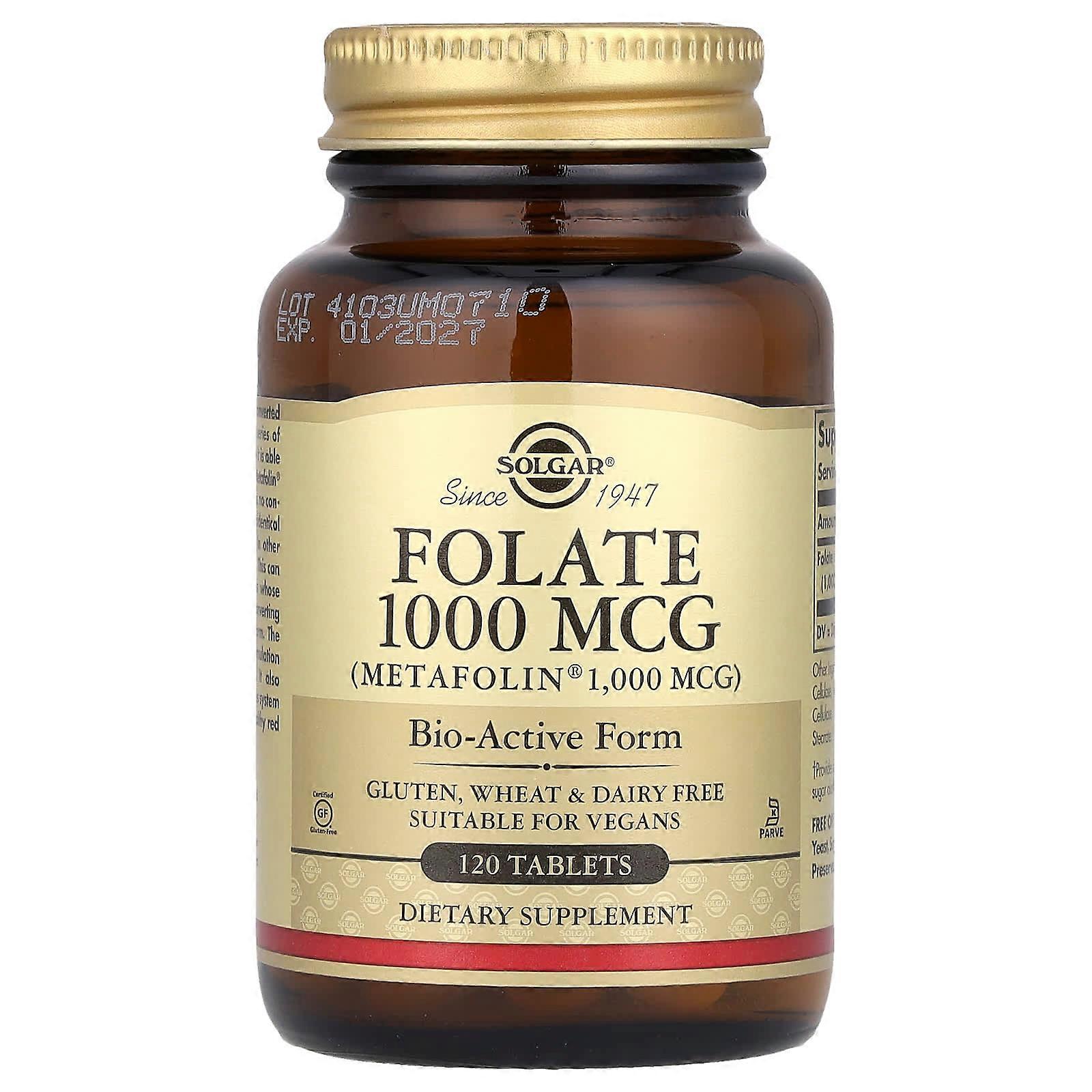 Solgar, Folate, 1,000 mcg, 120 Tablets