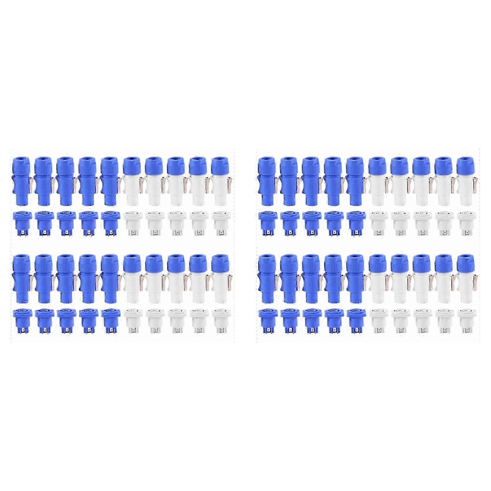 40Set PowerCON Type A NAC3FCA+NAC3MPA-1 Chassis Plug Panel Adapter
