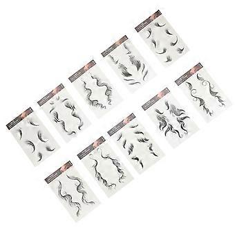Black Hairline Tattoos Stickers for Curly Hair Temporary 10 Sheets