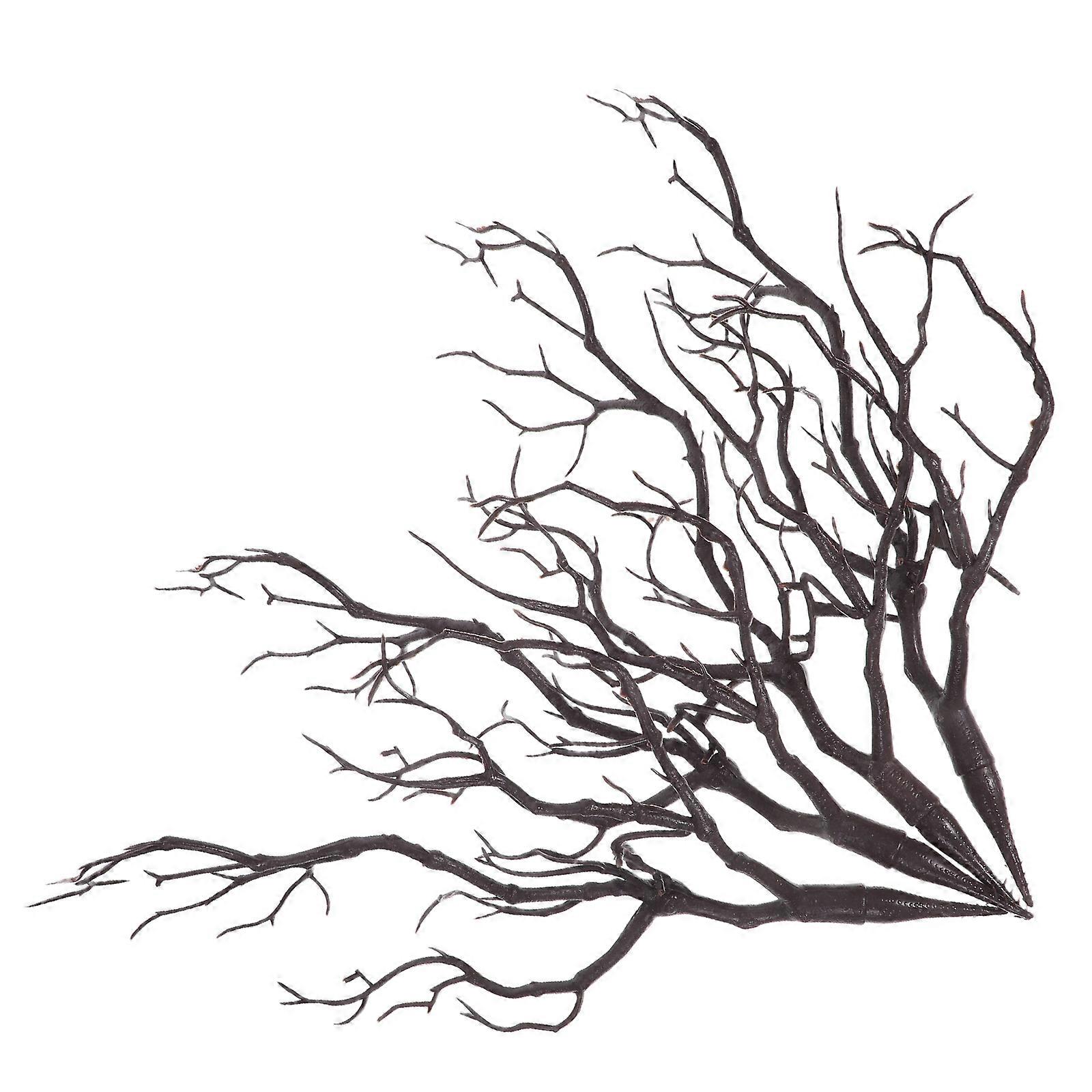 Artificial Branches for Decorating 4Pcs Plastic Antler Tree Twigs Dark Brown